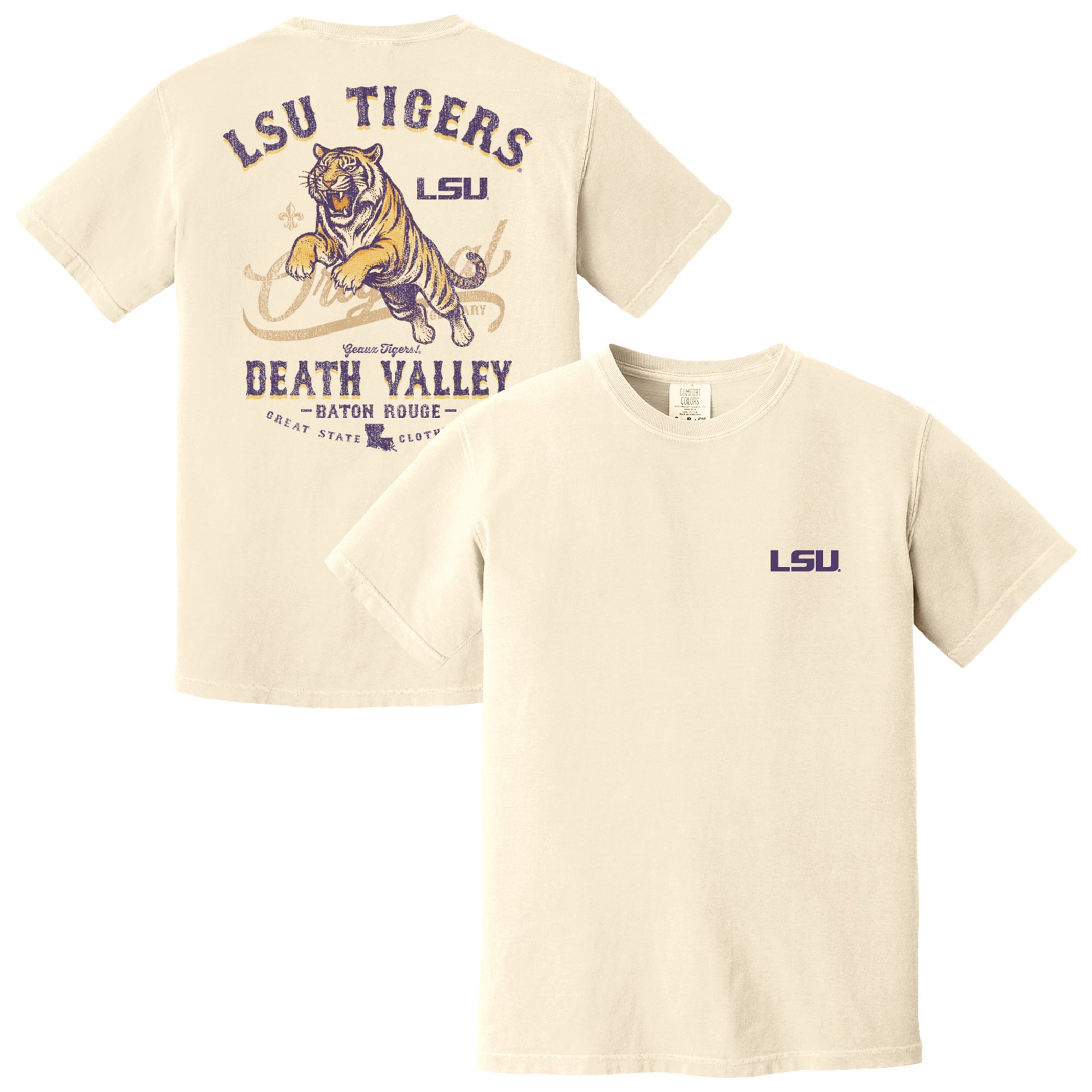 T-shirt vintage LSU Tigers crème pour homme