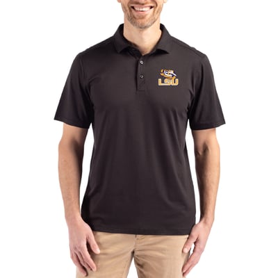 LSU Tigers Cutter & Buck Coastline Epic Comfort Eco Recycled Polo - Black