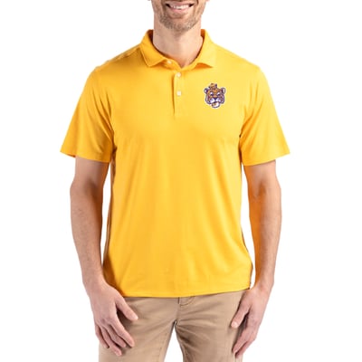LSU Tigers Cutter & Buck Coastline Epic Comfort Eco Recycled Polo - Gold