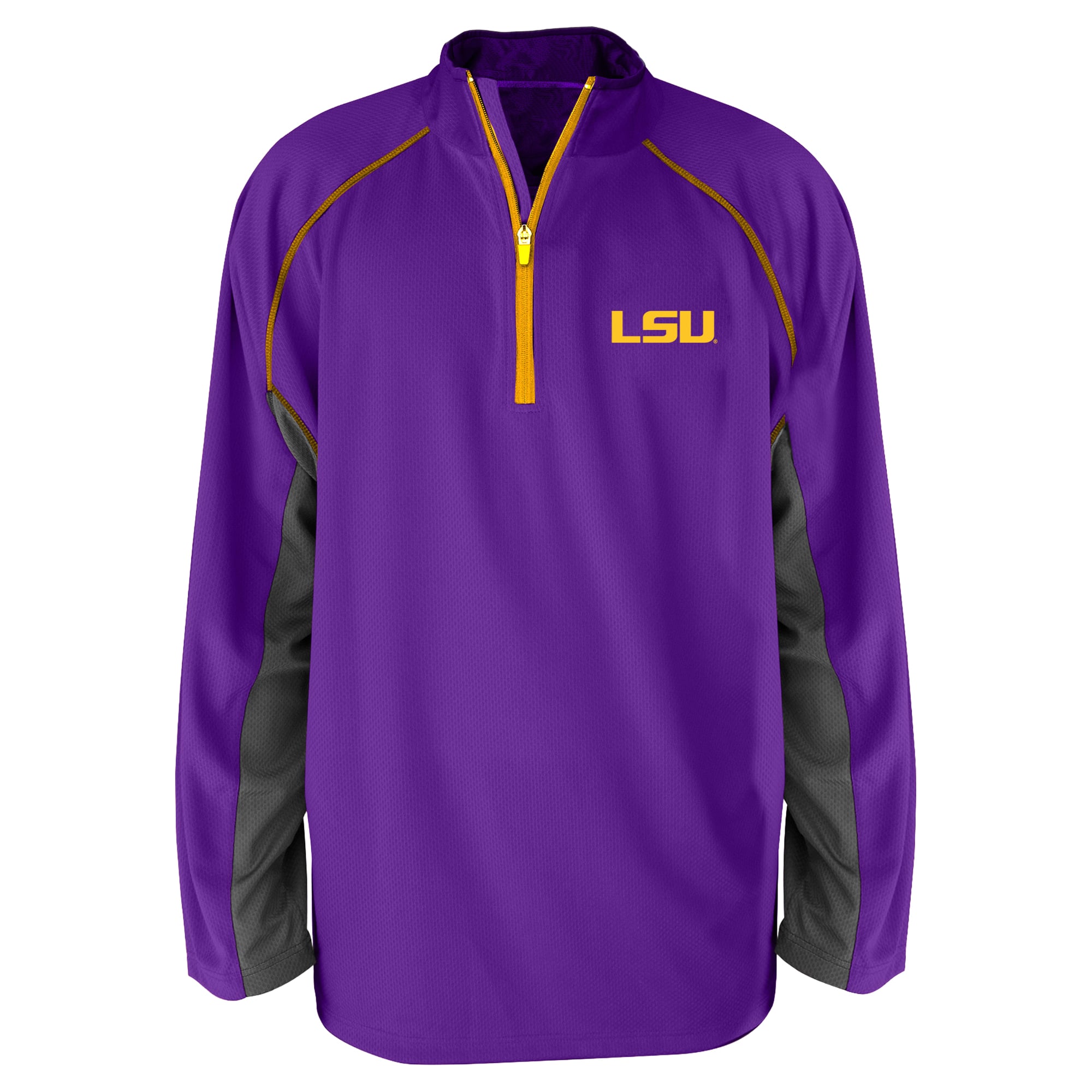 Veste raglan à quart de zip Fanatics violette pour homme, LSU Tigers, grandes tailles