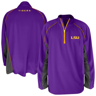 LSU Tigers Fanatics Big & Tall Quarter-Zip Raglan Jacket - Purple