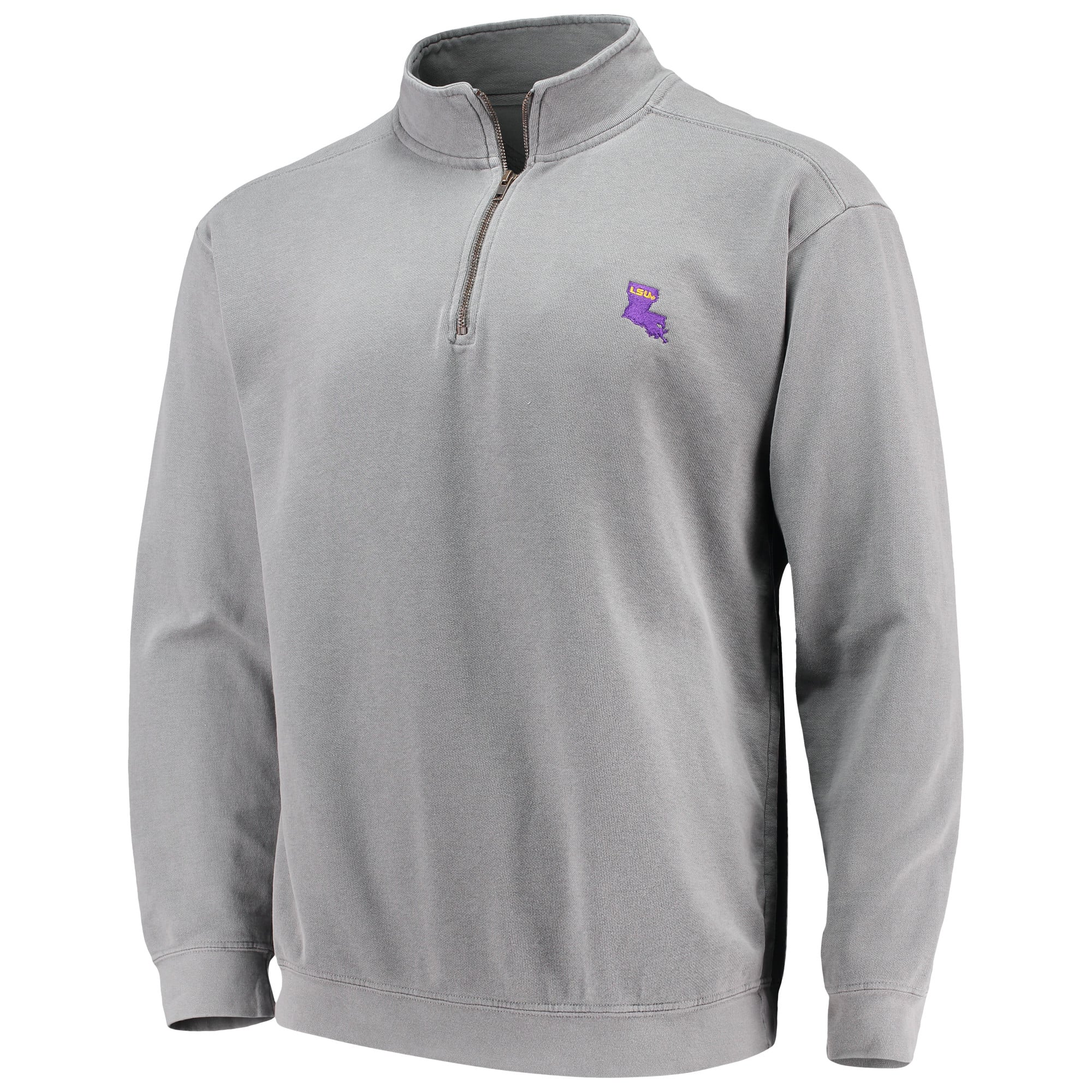 Men's Gray LSU Tigers Comfort Colors Quarter-Zip Pullover Jacket
