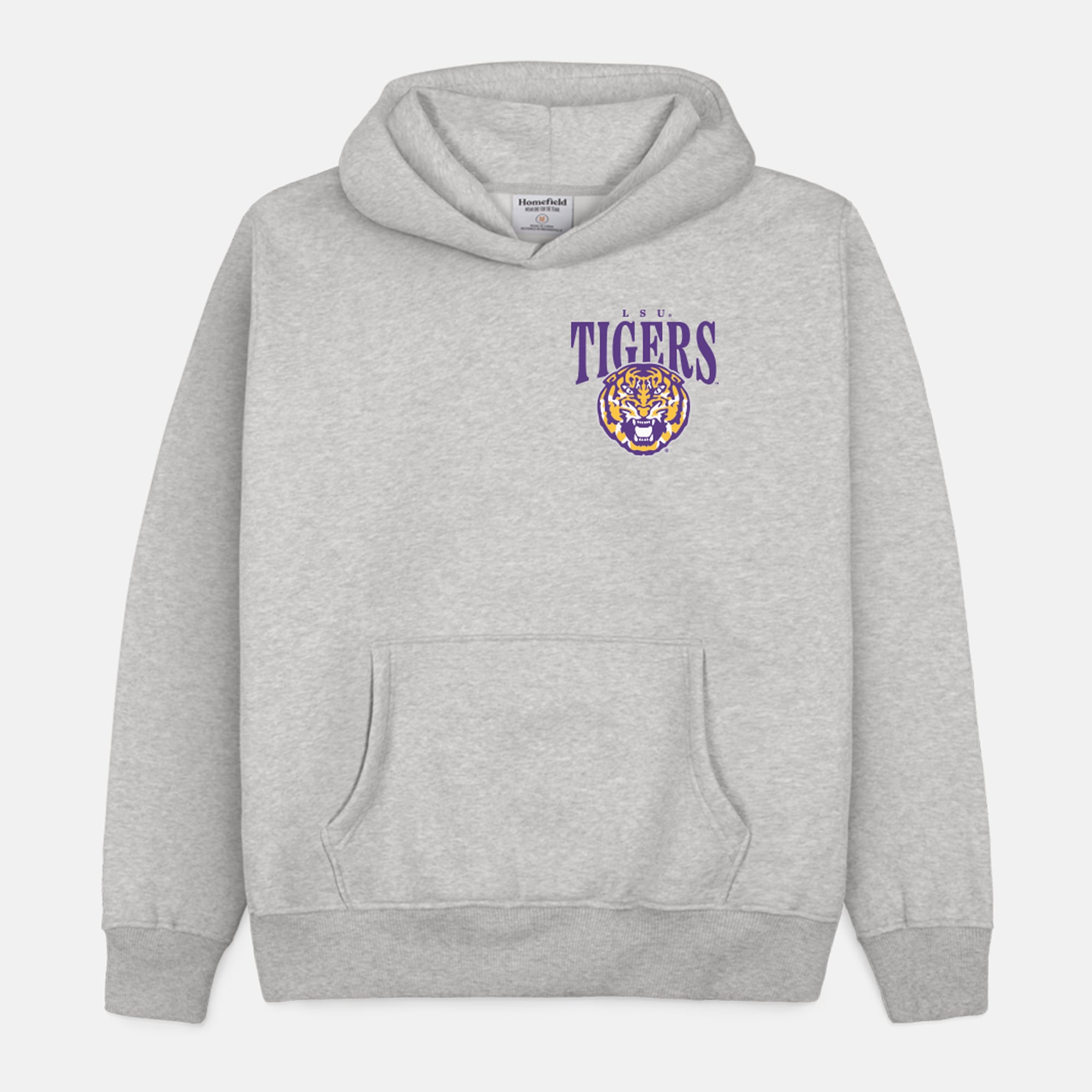 Sweat à capuche épais gris Homefield pour homme, modèle LSU Tigers Football.