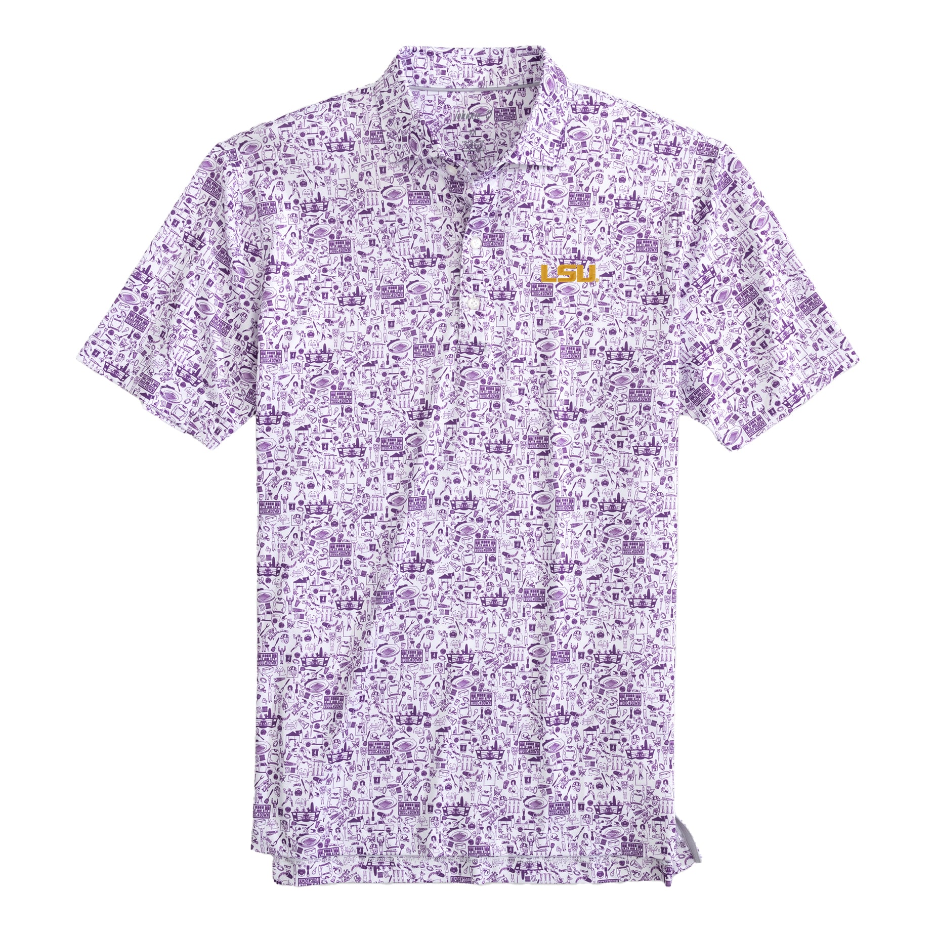 Polo johnnie-O violet LSU Tigers Tailgater 2.0 pour homme