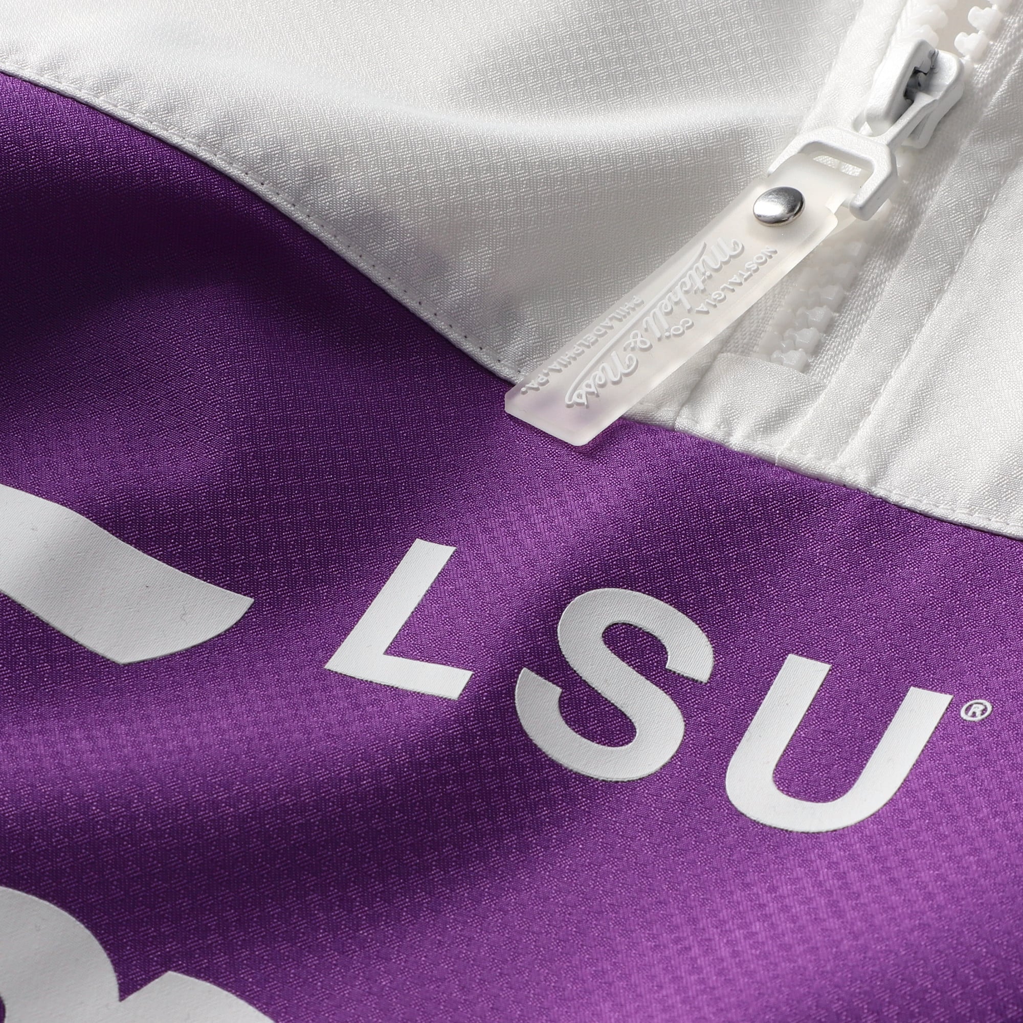 Men's Mitchell & Ness Purple LSU Tigers Head Coach Lightweight Anorak Half-Zip Windbreaker