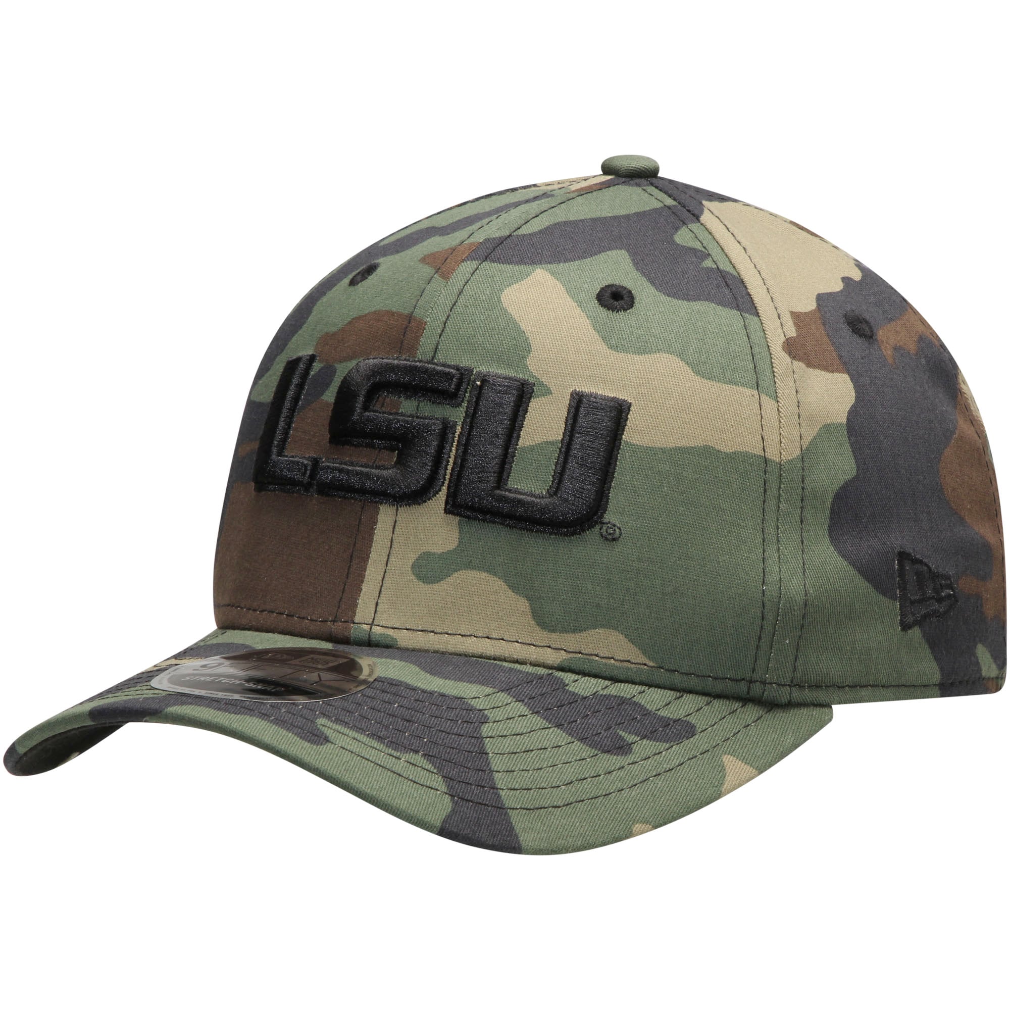 Men's New Era Camo LSU Tigers Woodland Camo 9FIFTY Stretch Snap