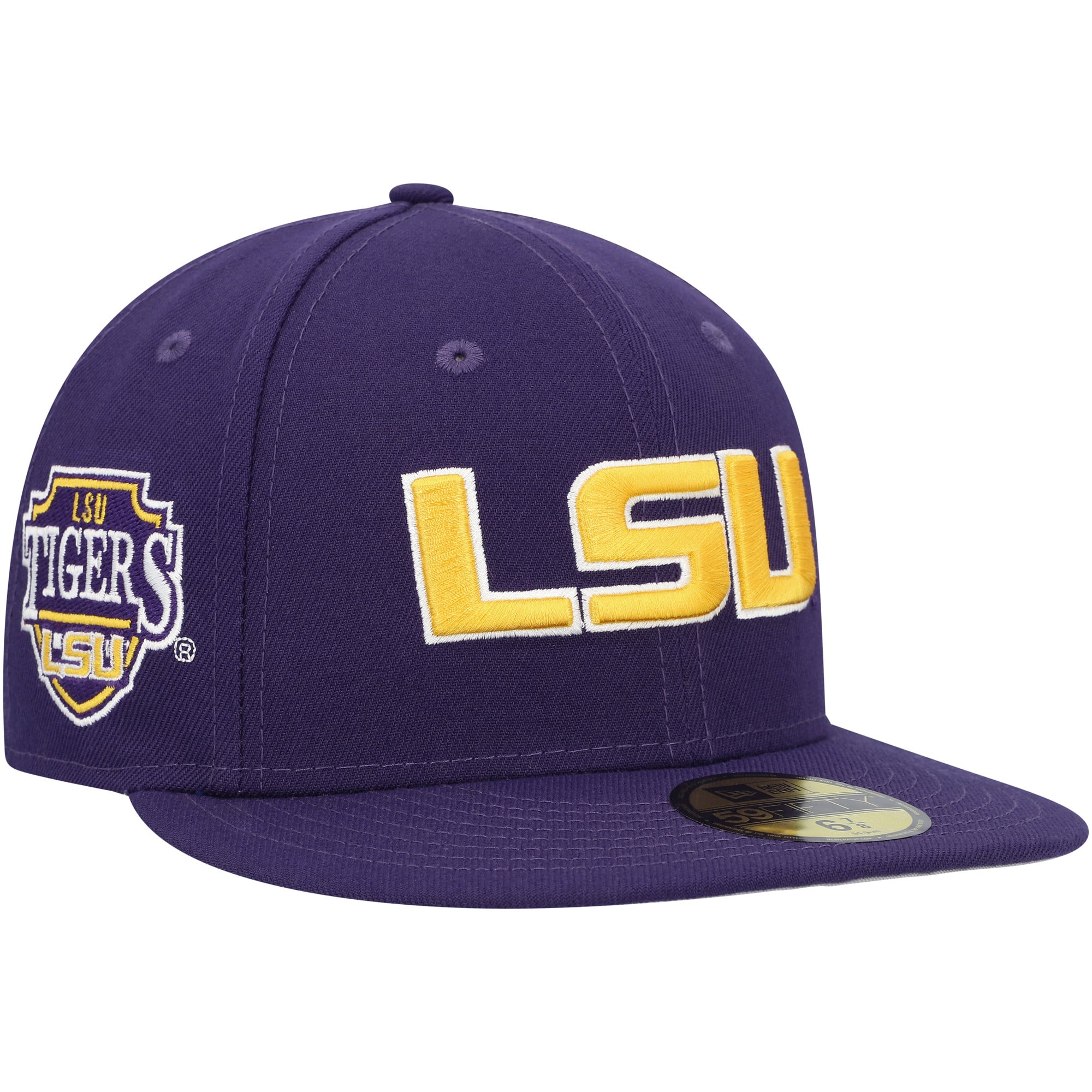 Lsu Patch Men's New Era Purple LSU Tigers Patch 59FIFTY Fitted Hat
