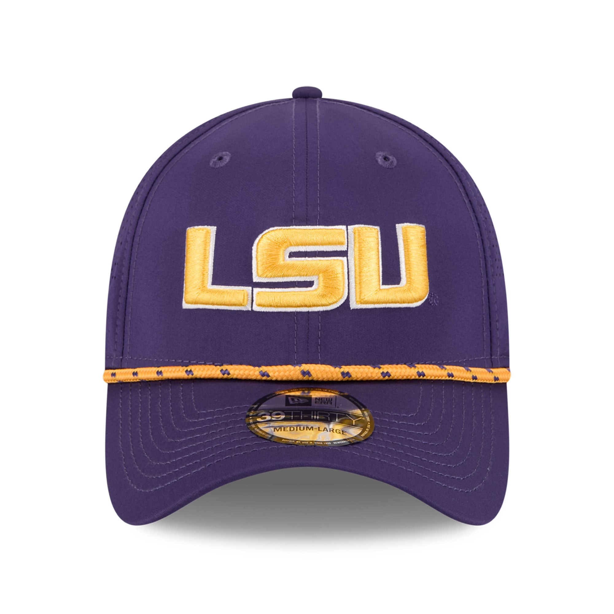 Men's New Era  Purple LSU Tigers Performance Rope 39THIRTY Stretch Hat