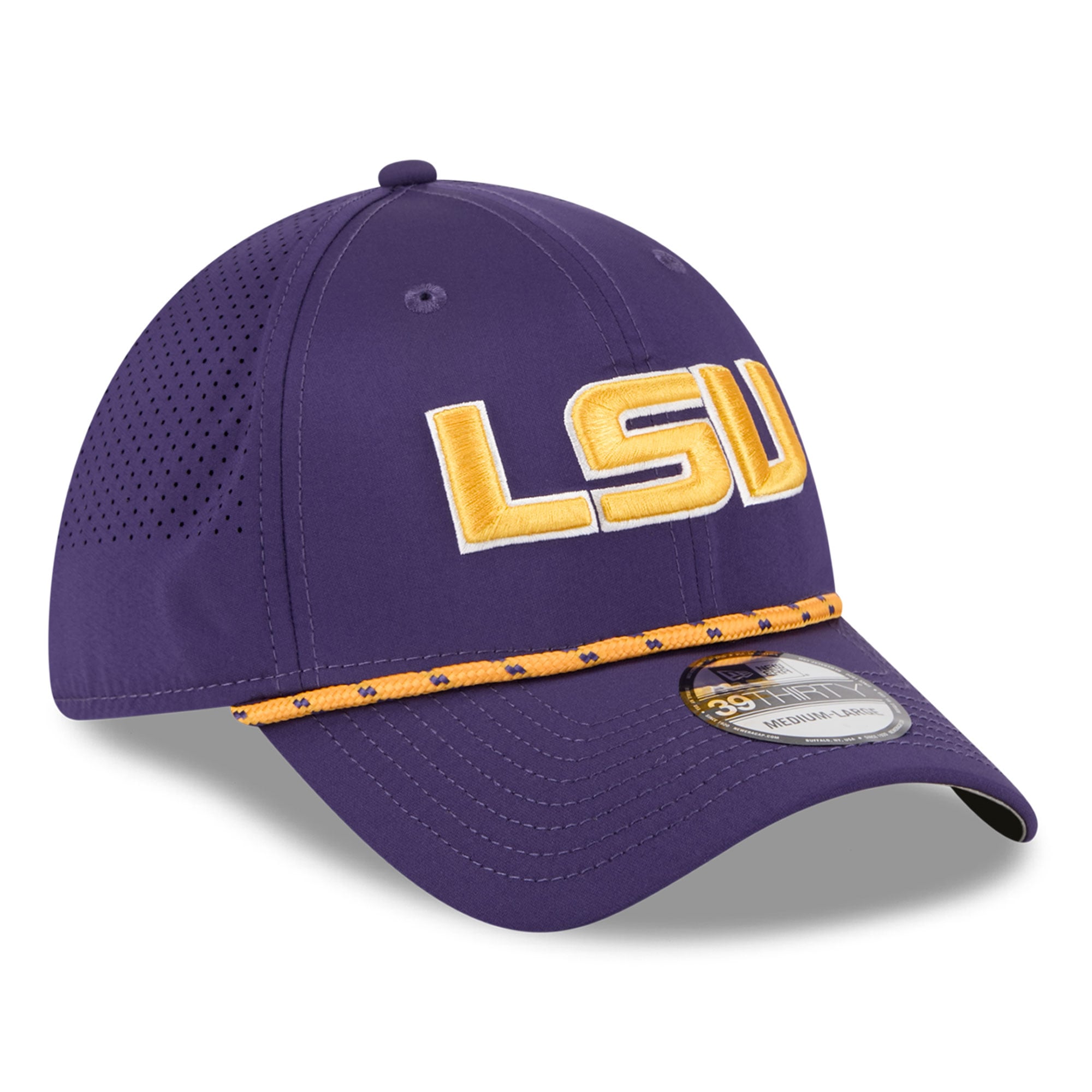 Men's New Era  Purple LSU Tigers Performance Rope 39THIRTY Stretch Hat