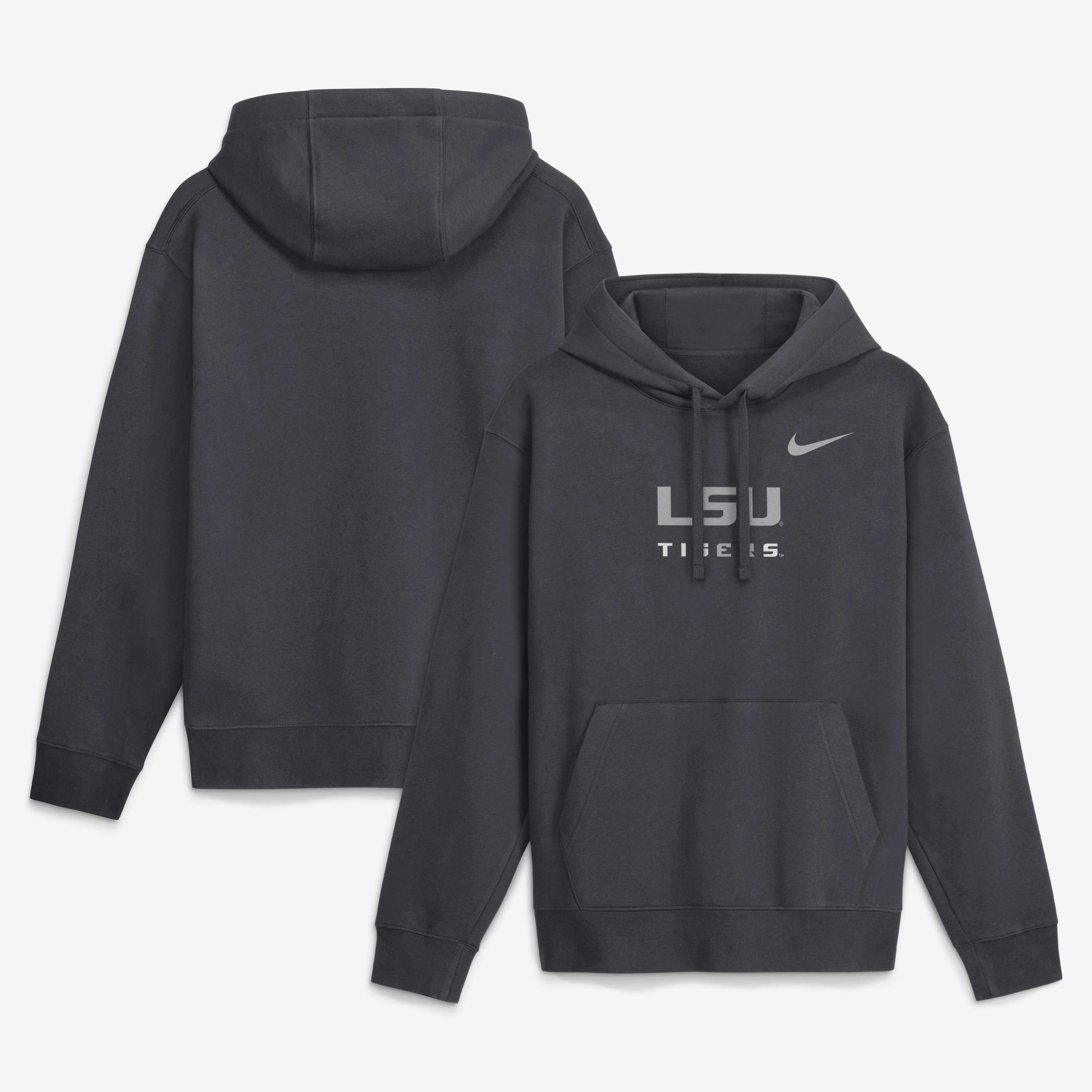 Men's Nike  Anthracite LSU Tigers Club Fleece Hoodie