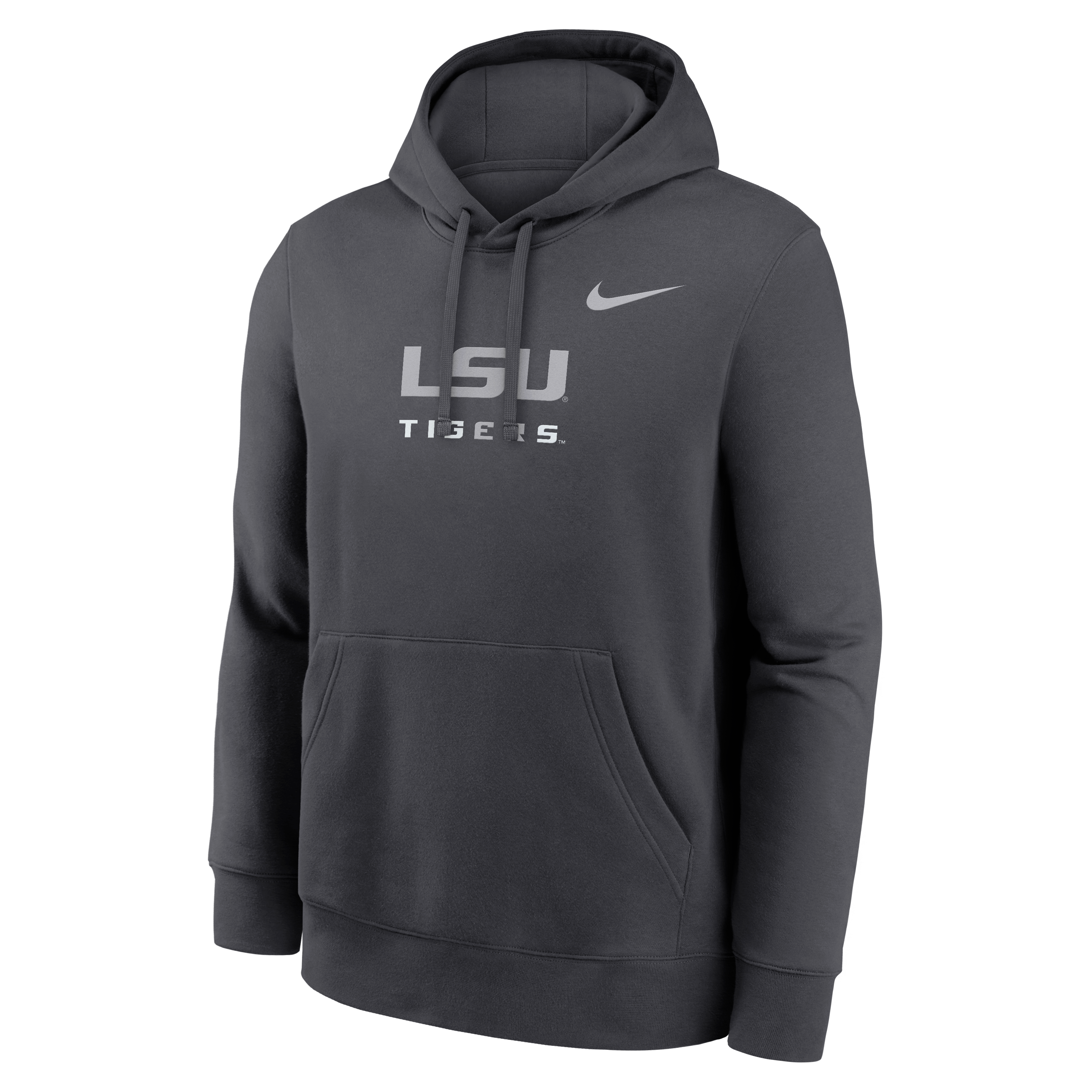 Men's Nike  Anthracite LSU Tigers Club Fleece Hoodie