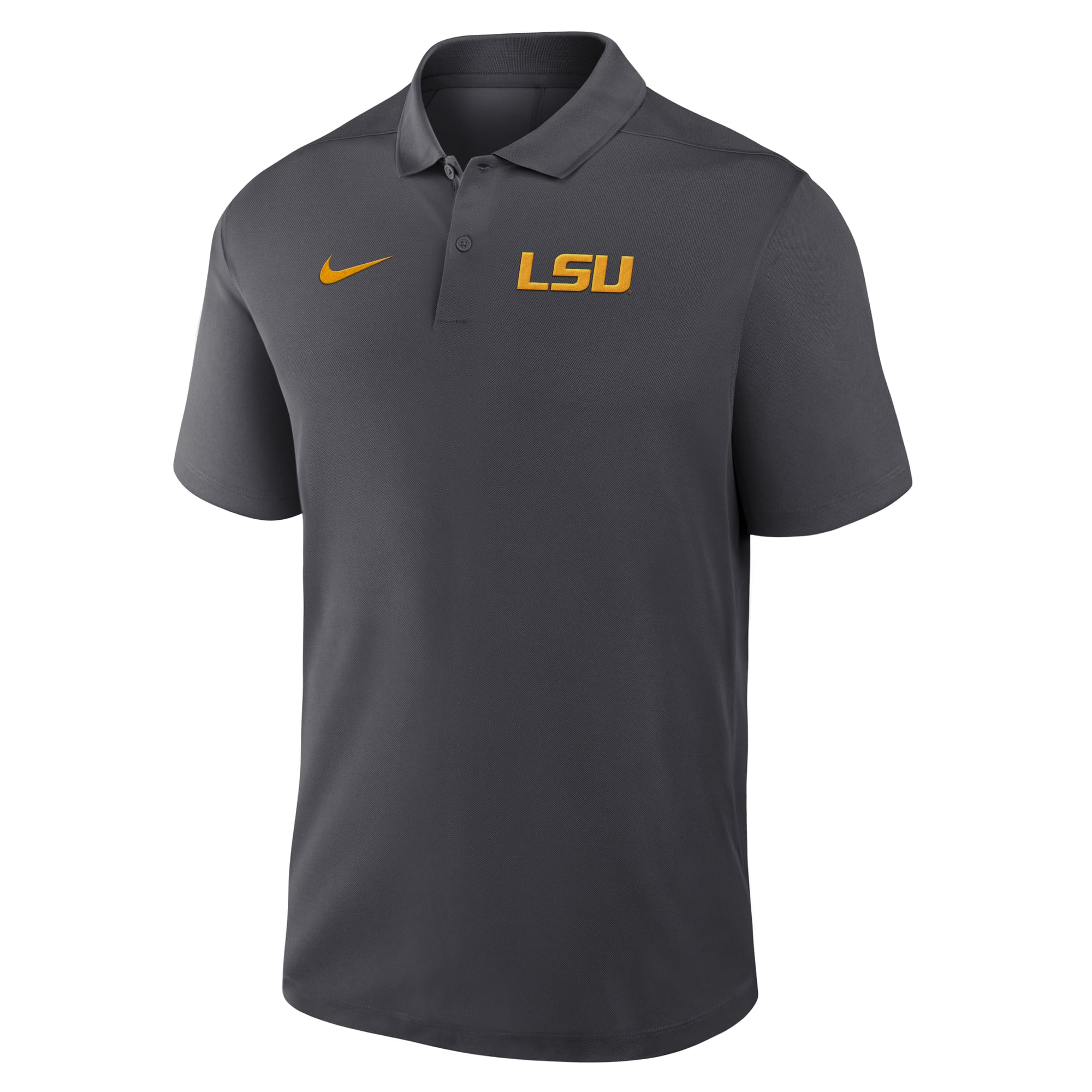 Men's Nike Anthracite LSU Tigers Primetime Victory Primary Logo Performance Polo
