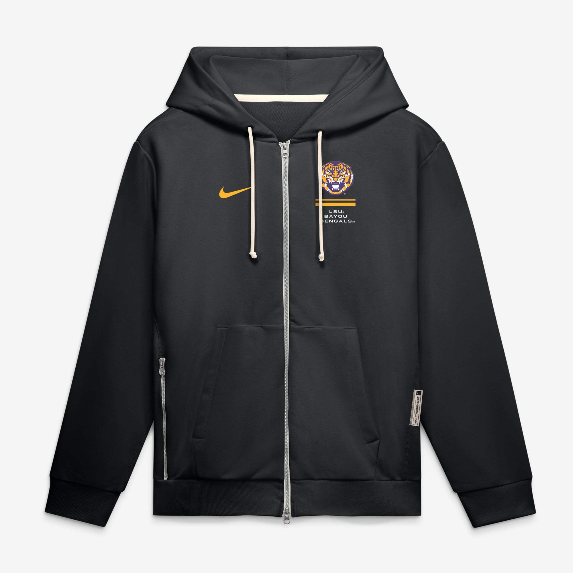 Sweat à capuche zippé Nike LSU Tigers 2026 Sideline Standard Issue Dri-FIT noir pour homme