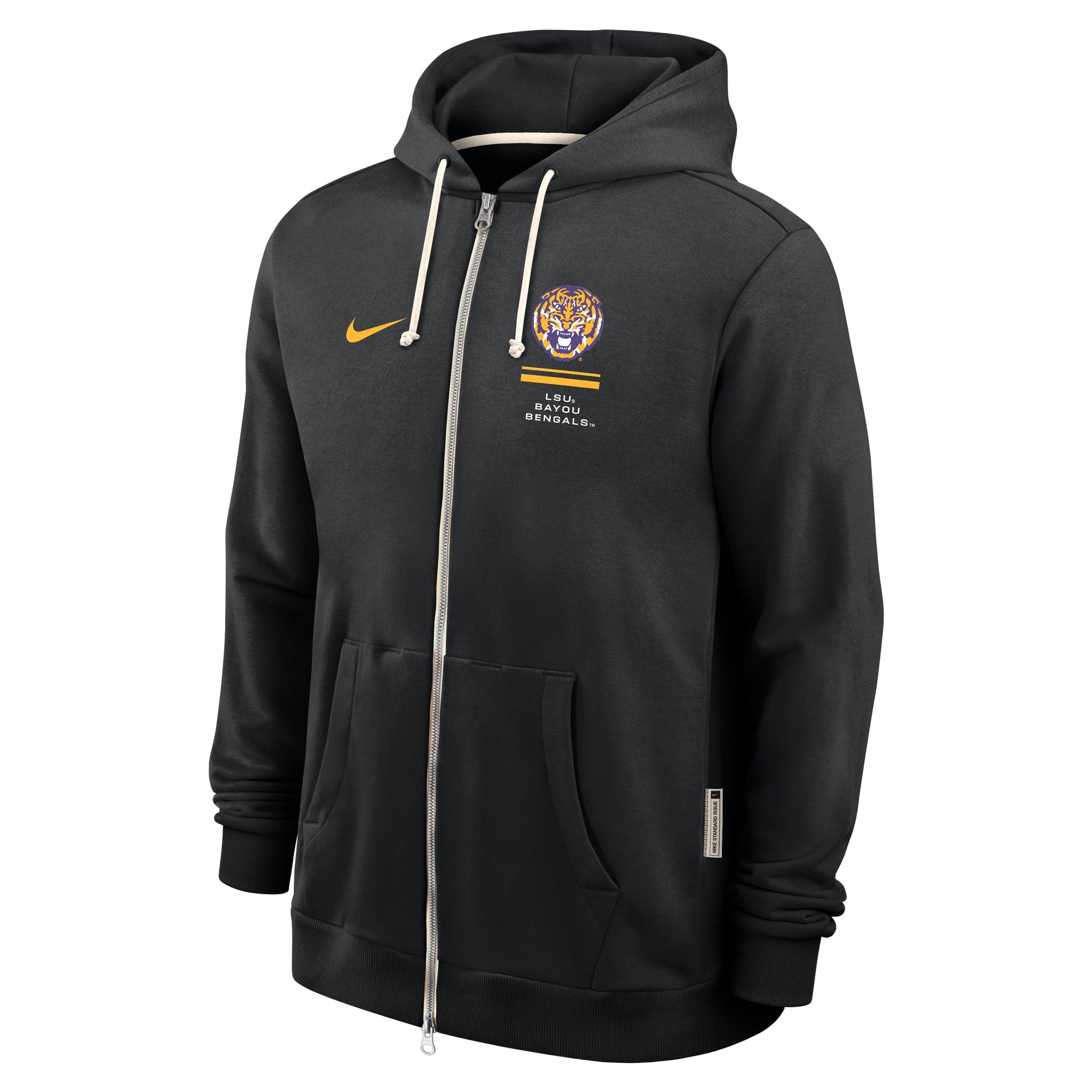 Sweat à capuche zippé Nike LSU Tigers 2026 Sideline Standard Issue Dri-FIT noir pour homme