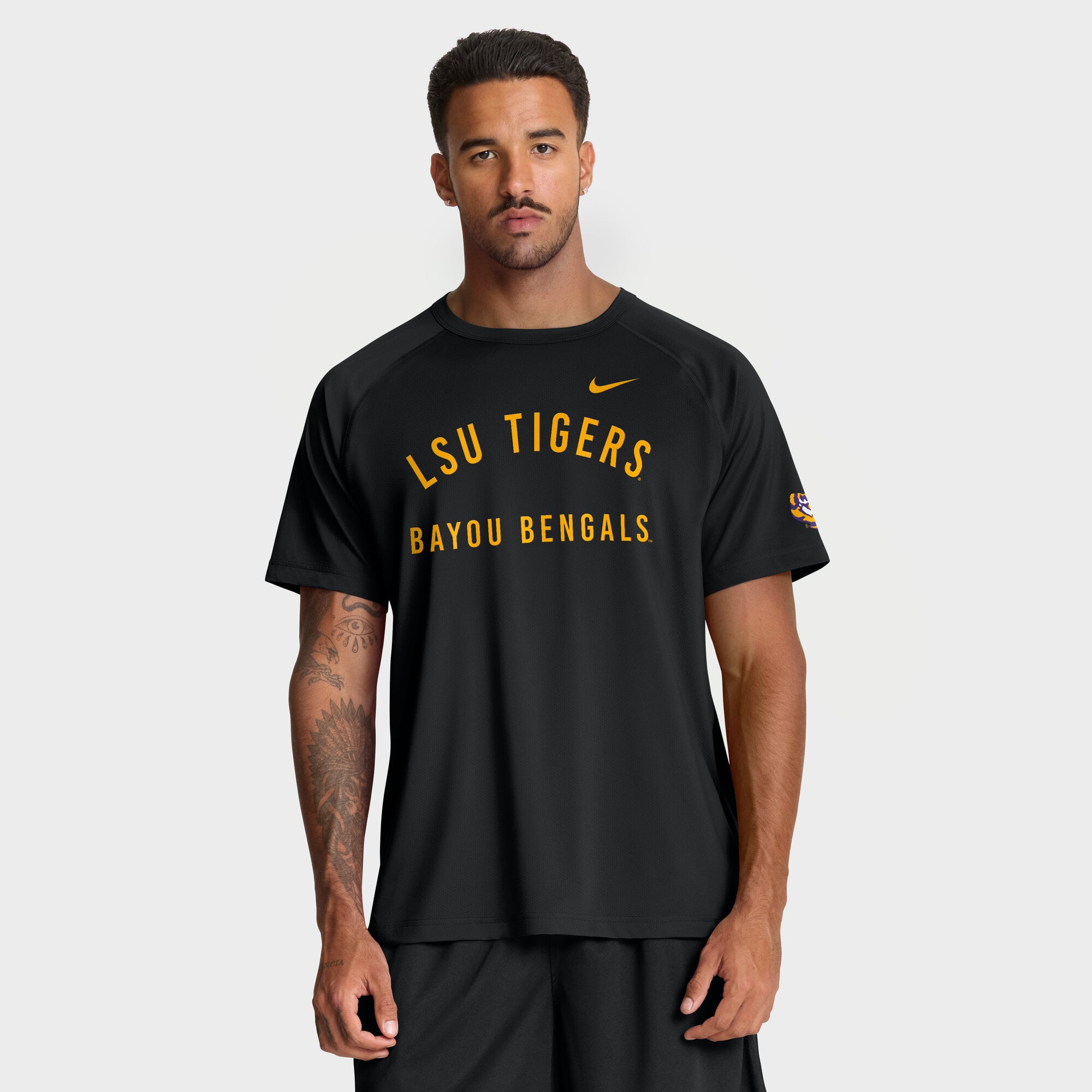 T-shirt Nike Performance Ready Raglan Dri-FIT noir pour homme des Tigers de LSU