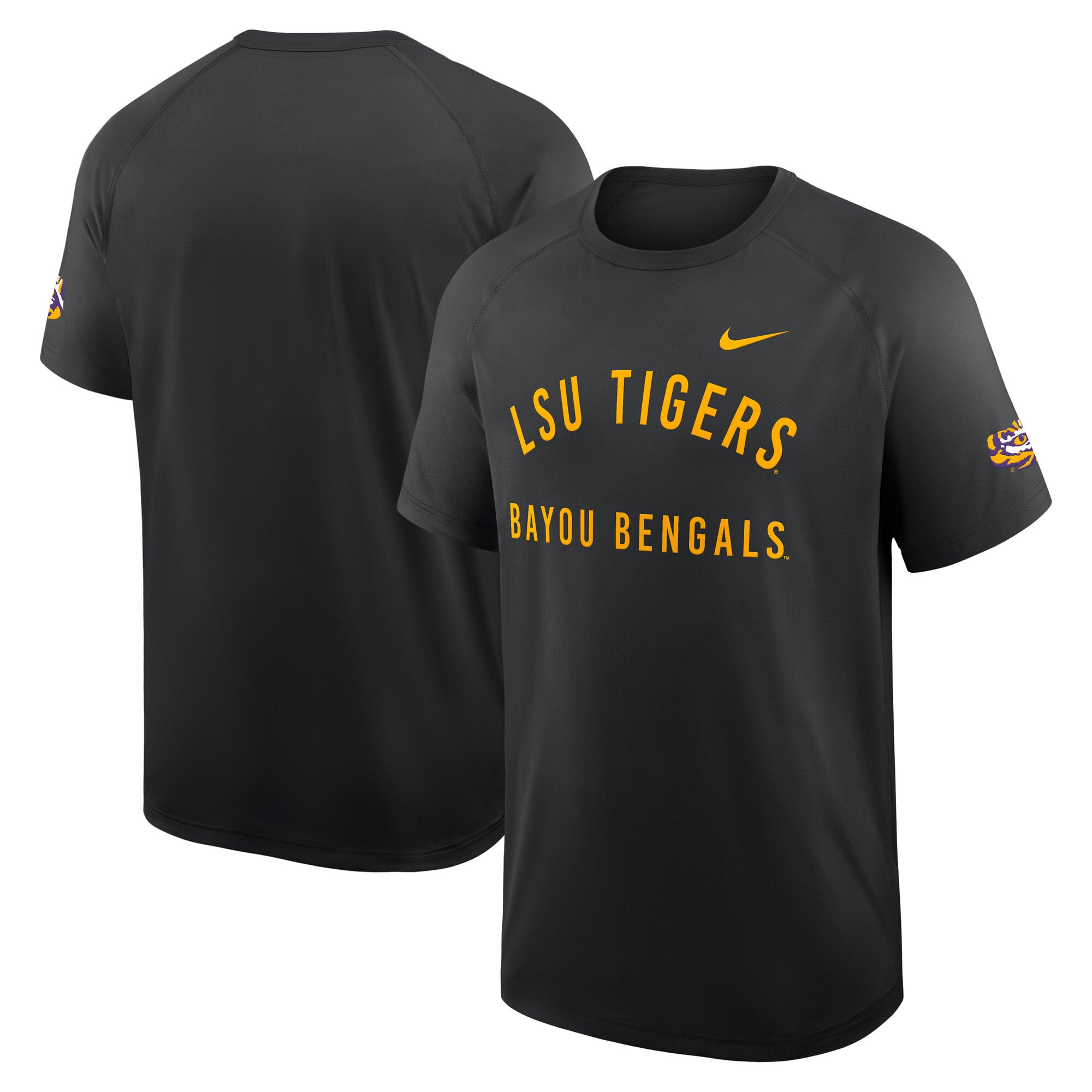 T-shirt Nike Performance Ready Raglan Dri-FIT noir pour homme des Tigers de LSU