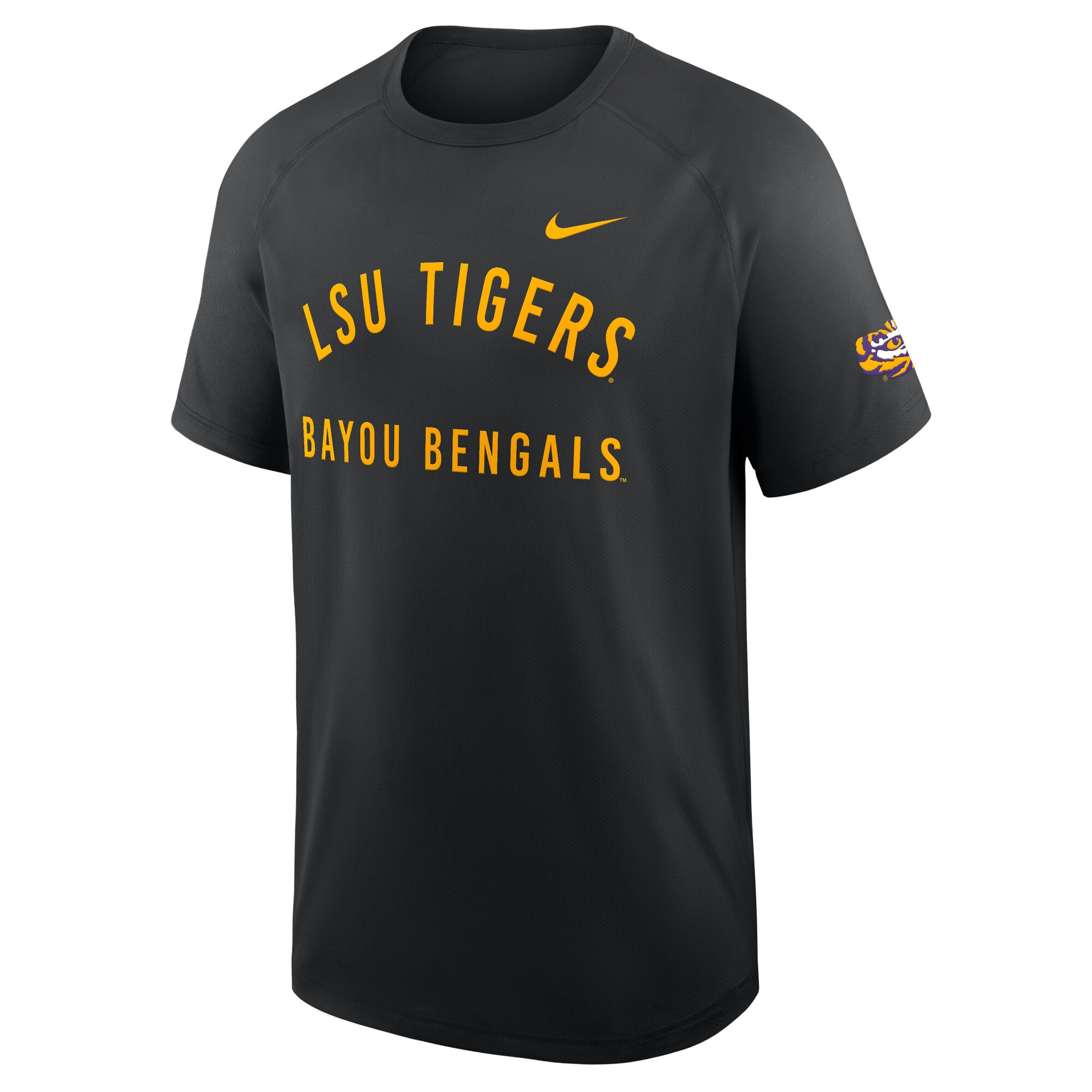 T-shirt Nike Performance Ready Raglan Dri-FIT noir pour homme des Tigers de LSU