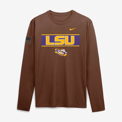 LSU Tigers Nike 2026 Military Appreciation Dri-FIT Long Sleeve T-Shirt - Brown