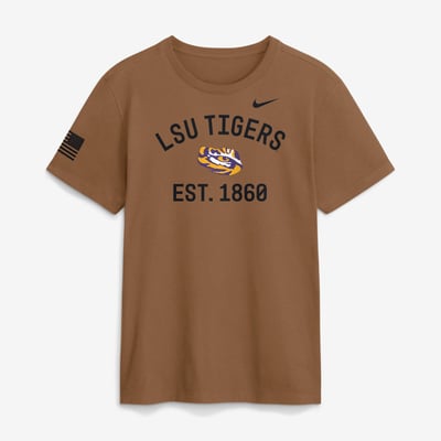 T-shirt Nike Dri-FIT LSU Tigers 2026 Military Appreciation Sideline - Marron
