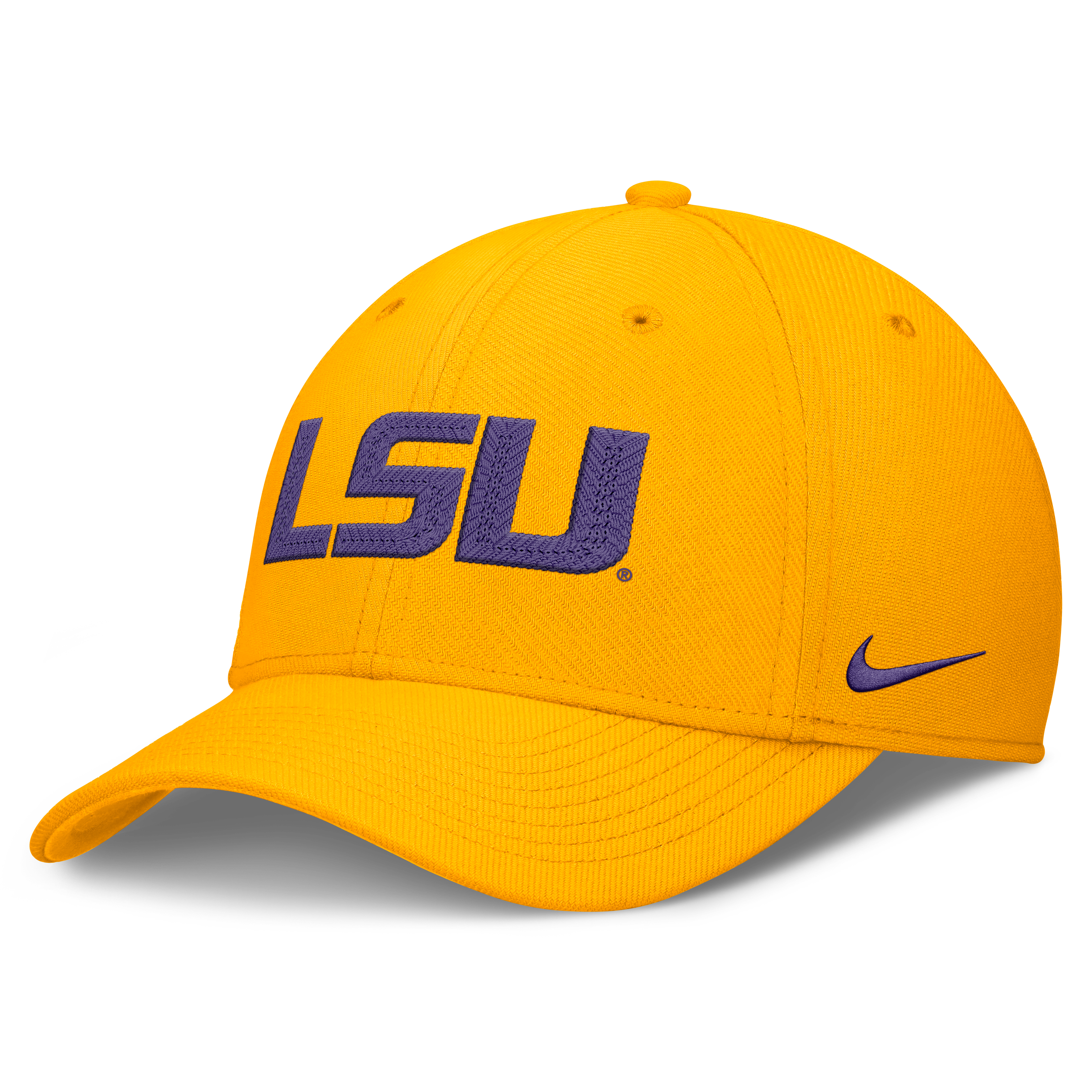 Casquette Nike Gold LSU Tigers Letter Rise SwooshFlex Dri-FIT pour homme