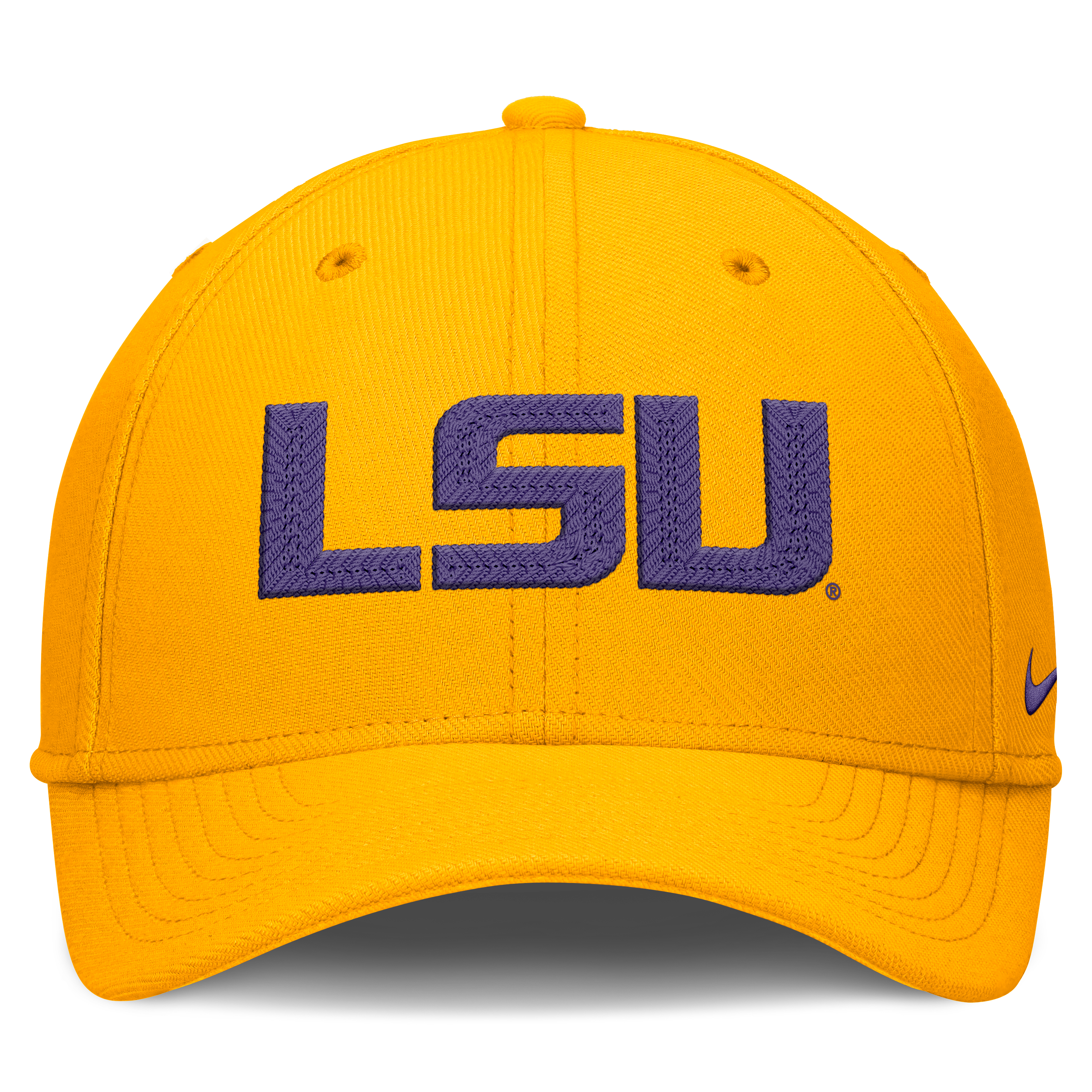 Casquette Nike Gold LSU Tigers Letter Rise SwooshFlex Dri-FIT pour homme