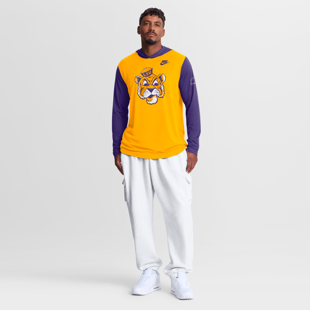 Men's Nike Gold/Purple LSU Tigers Campus Legacy Tri-Blend Long Sleeve ...