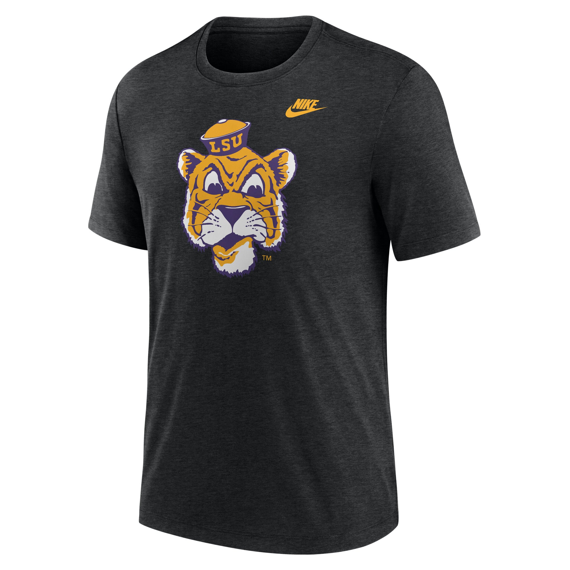 T-shirt Nike Heather Black LSU Tigers Blitz Legacy Primary Tri-Blend pour homme