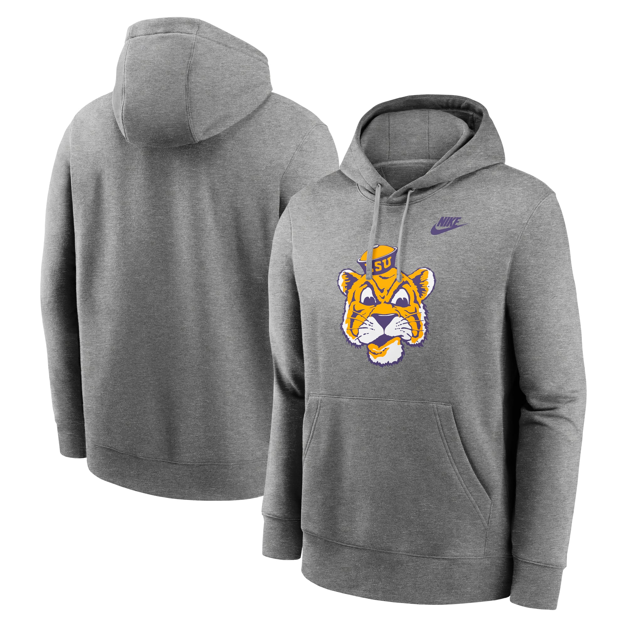 Sweat à capuche en polaire Nike LSU Tigers Legacy Logo Club pour homme, blanc