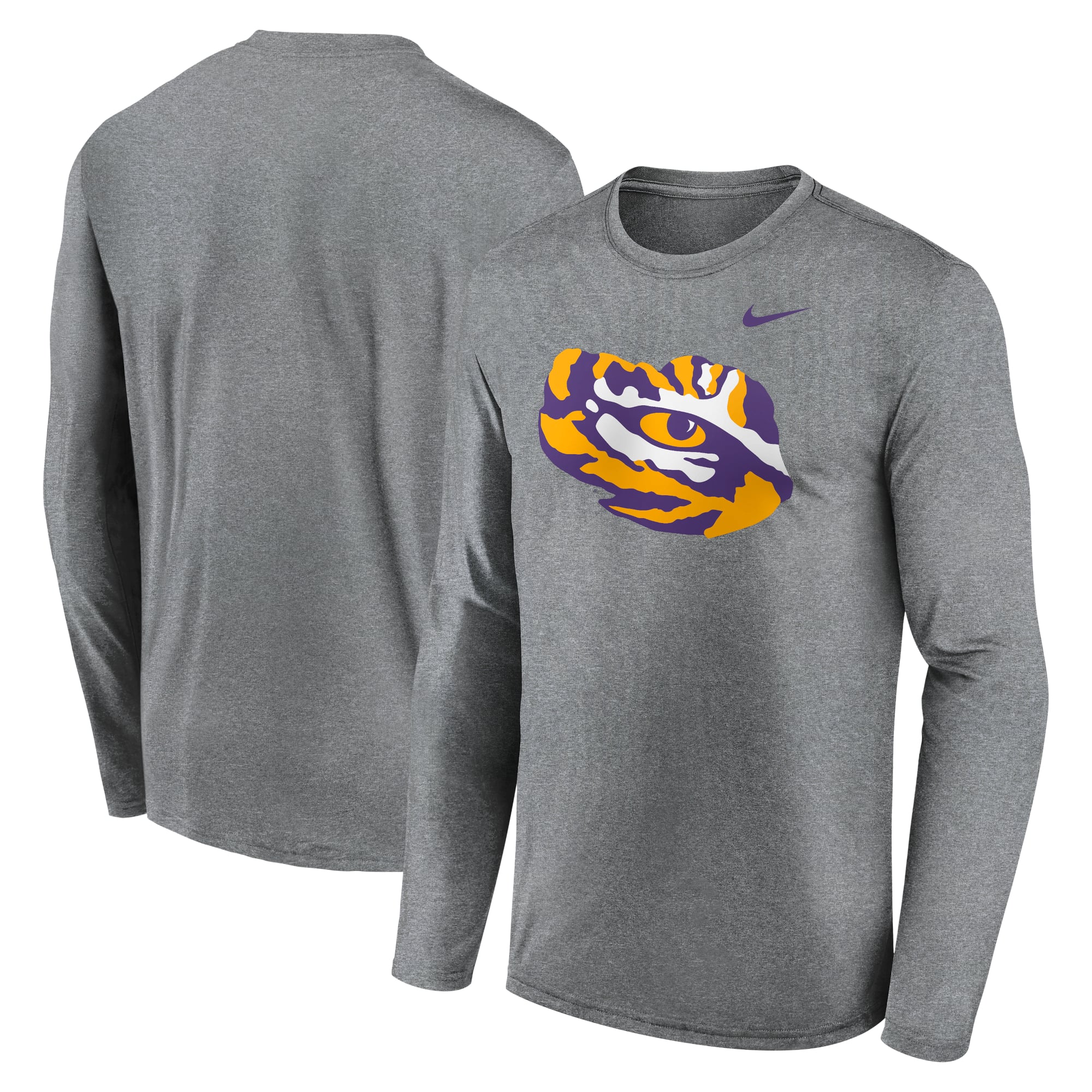 T-shirt à manches longues Nike Heather Gray LSU Tigers Primetime Alternate Logo Legend Performance pour homme