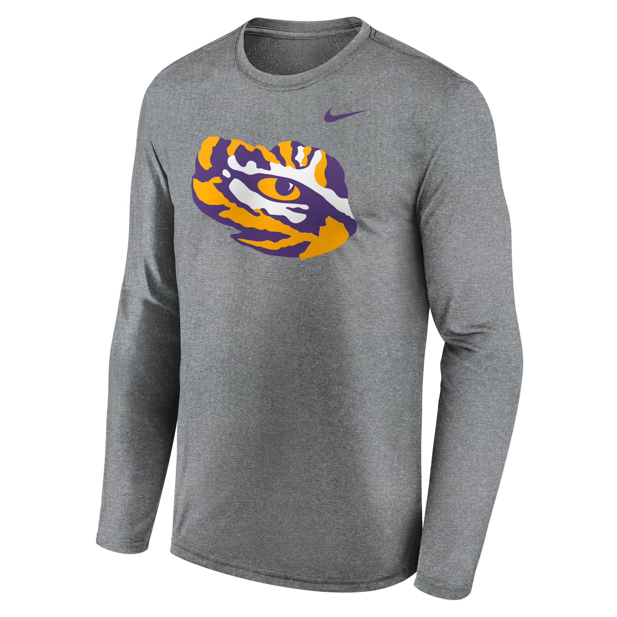 T-shirt à manches longues Nike Heather Gray LSU Tigers Primetime Alternate Logo Legend Performance pour homme