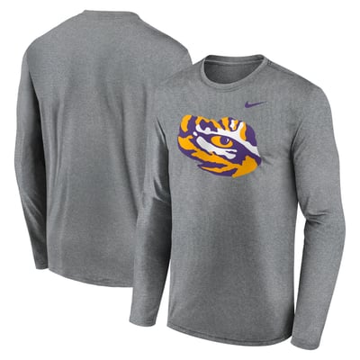 T-shirt manches longues LSU Tigers Nike Primetime Alternate Logo Legend Performance - Gris chiné