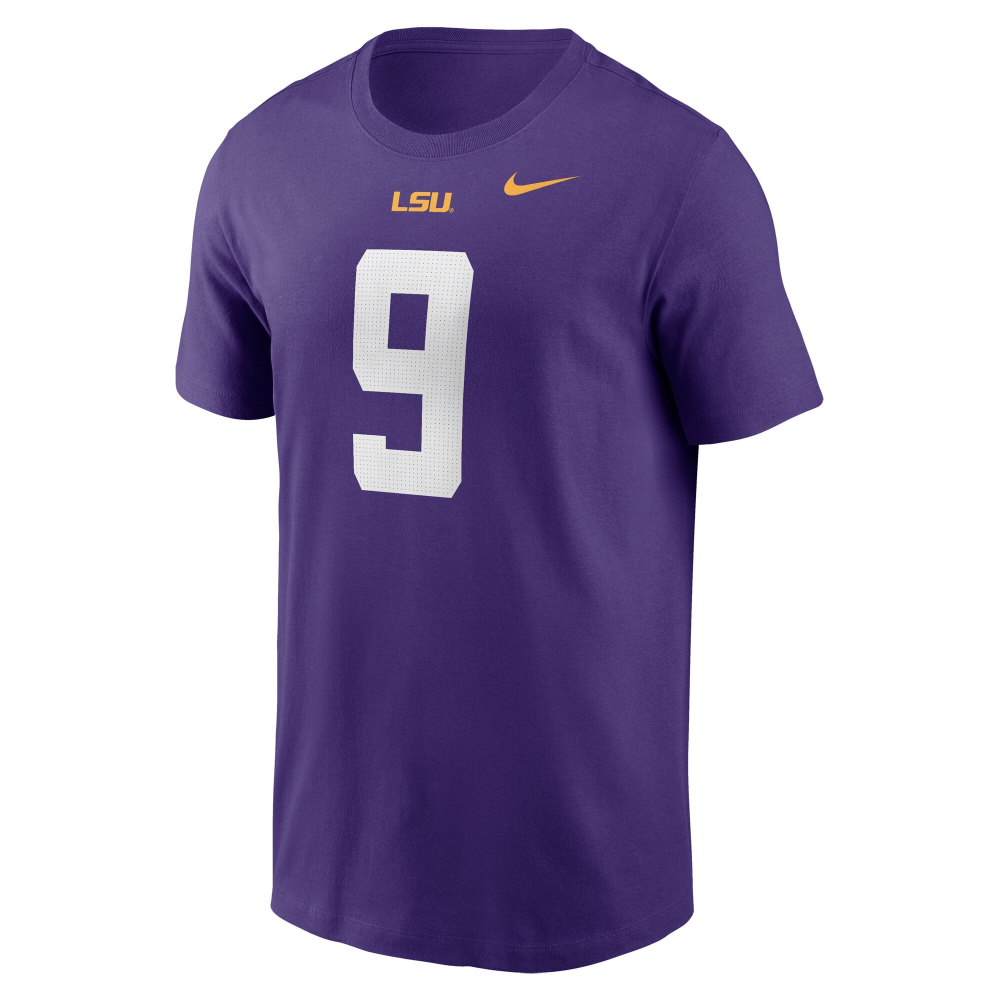 Men's Nike Joe Burrow Purple LSU Tigers Name & Number T-Shirt