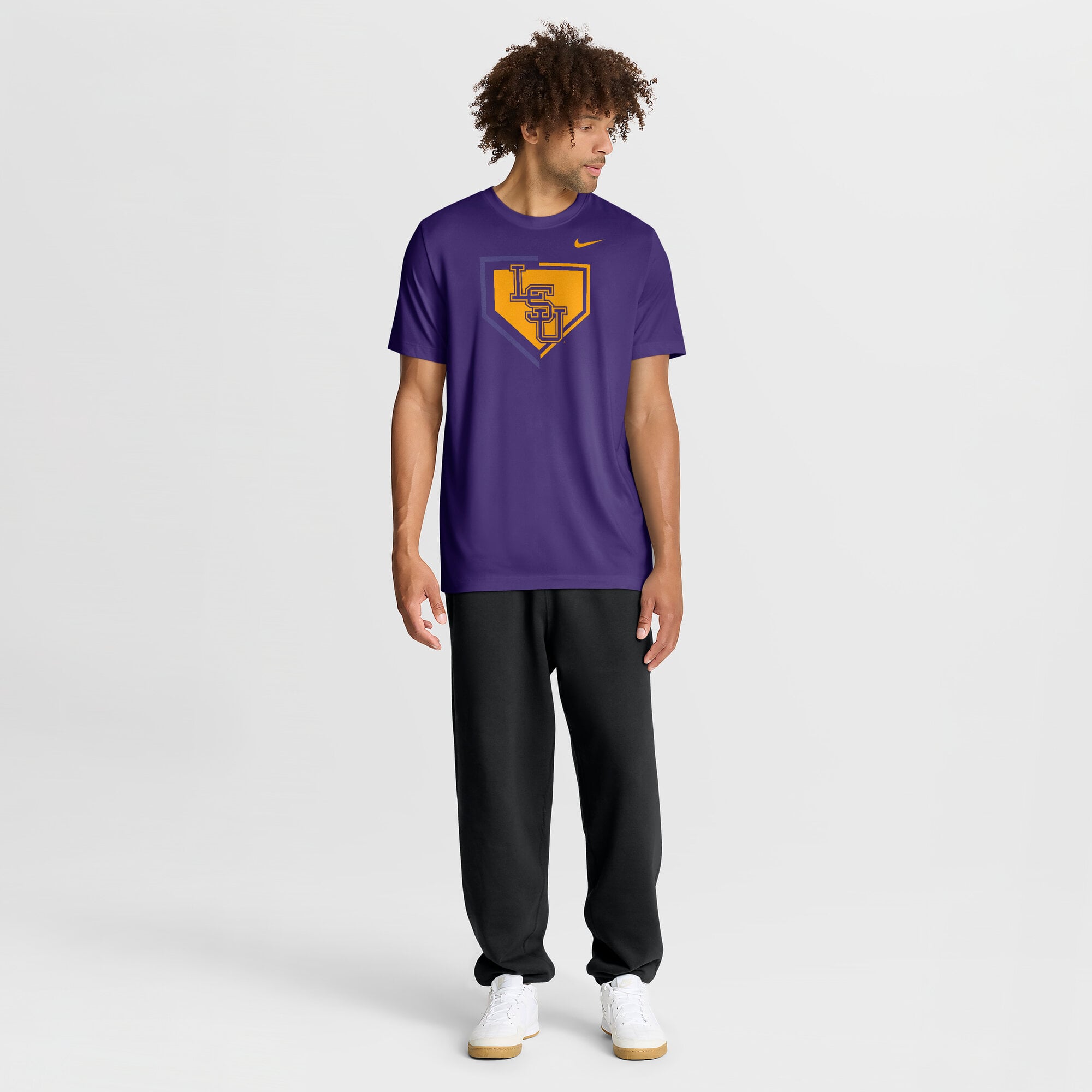 T-shirt Nike Dri-FIT violet pour homme, modèle LSU Tigers Primetime Baseball Icon Legend