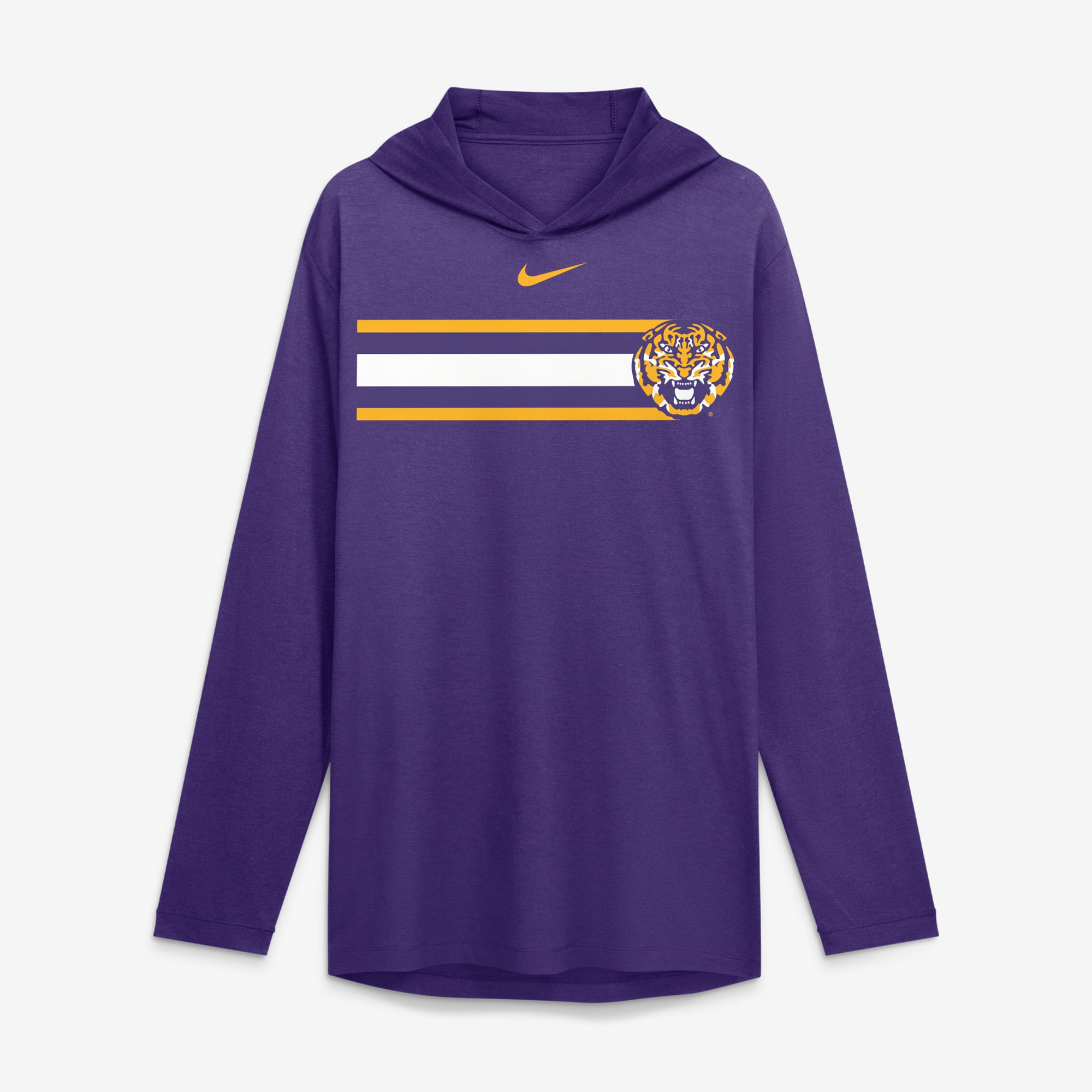 Men's Nike Purple LSU Tigers Primetime Pattern Tri-Blend Dri-FIT Long Sleeve Hooded T-Shirt