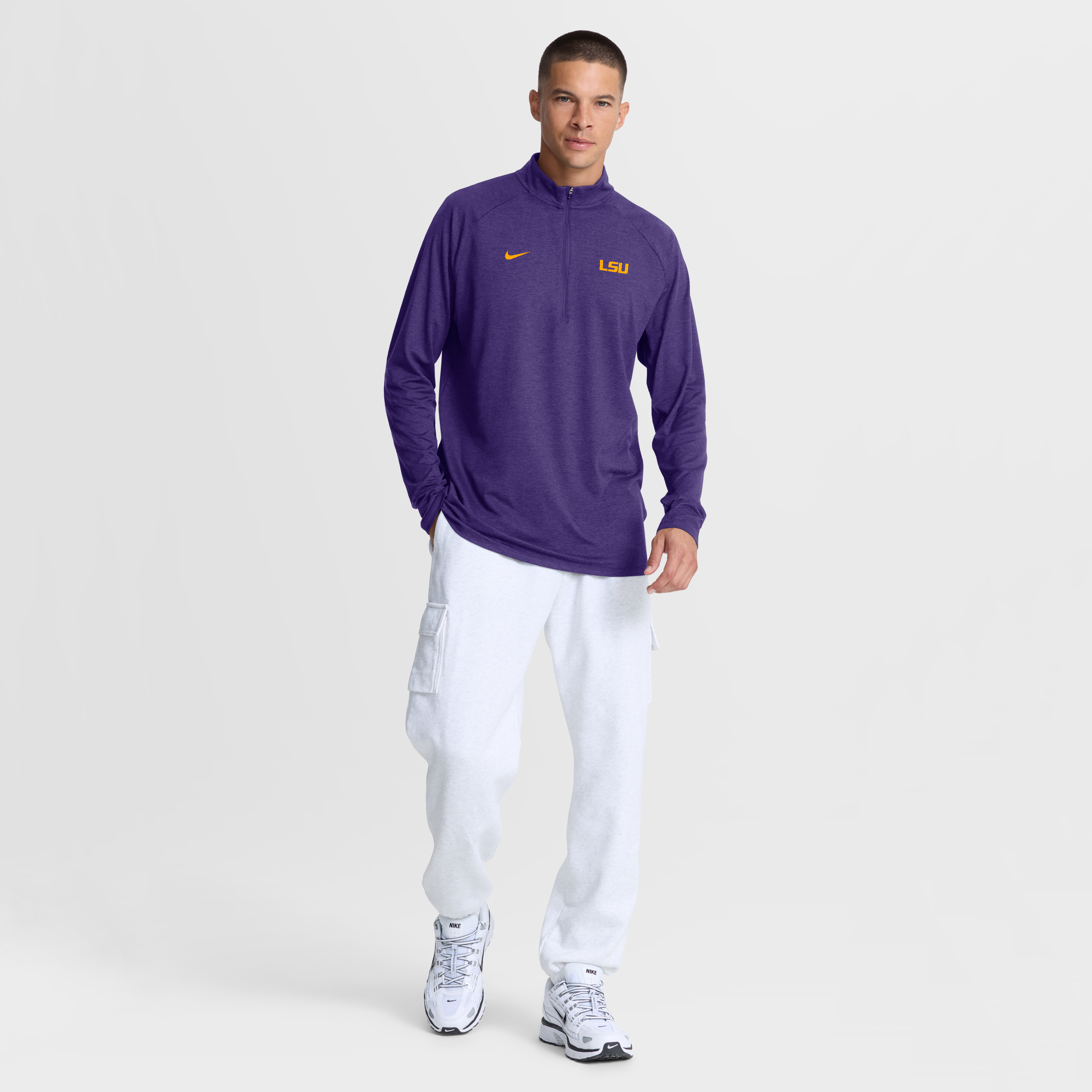 Pull-over Nike Stride Raglan Dri-FIT demi-zip violet pour homme