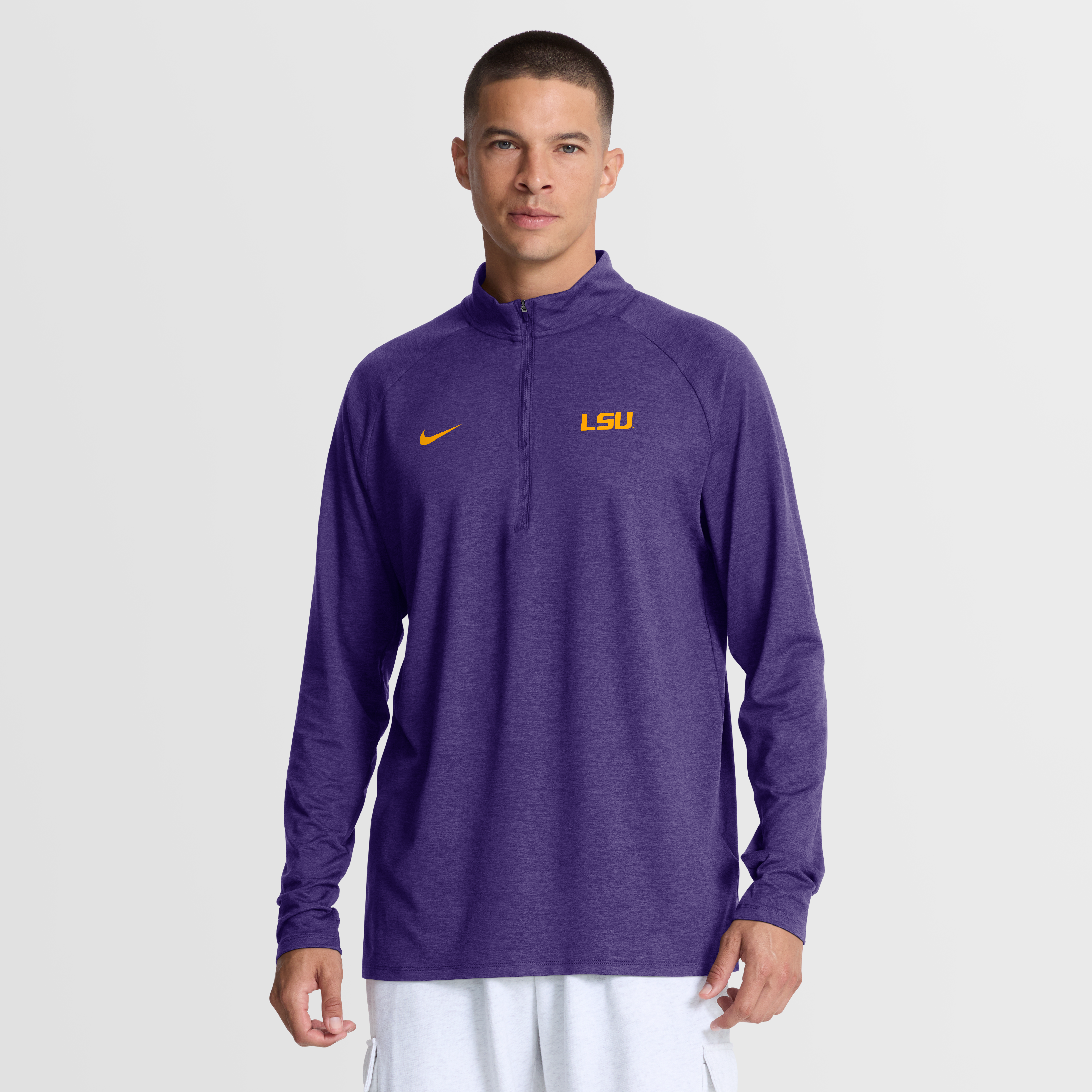 Pull-over Nike Stride Raglan Dri-FIT demi-zip violet pour homme