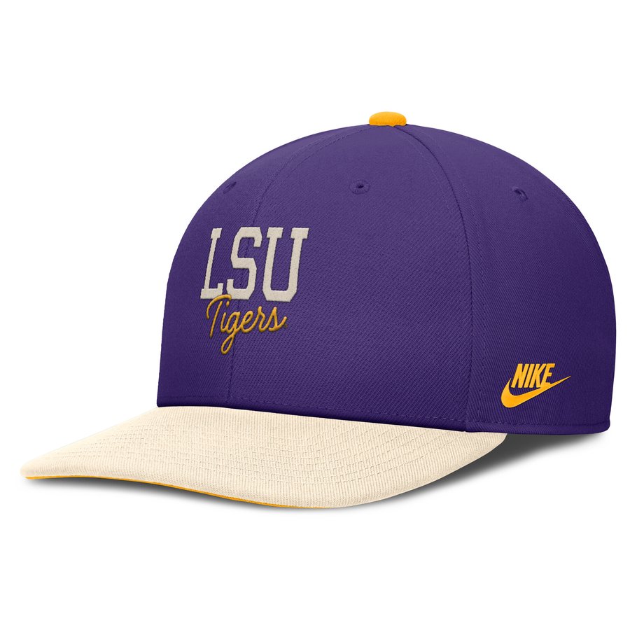 Men's Nike Purple/Cream LSU Tigers Pro Legacy Script Snapback Hat