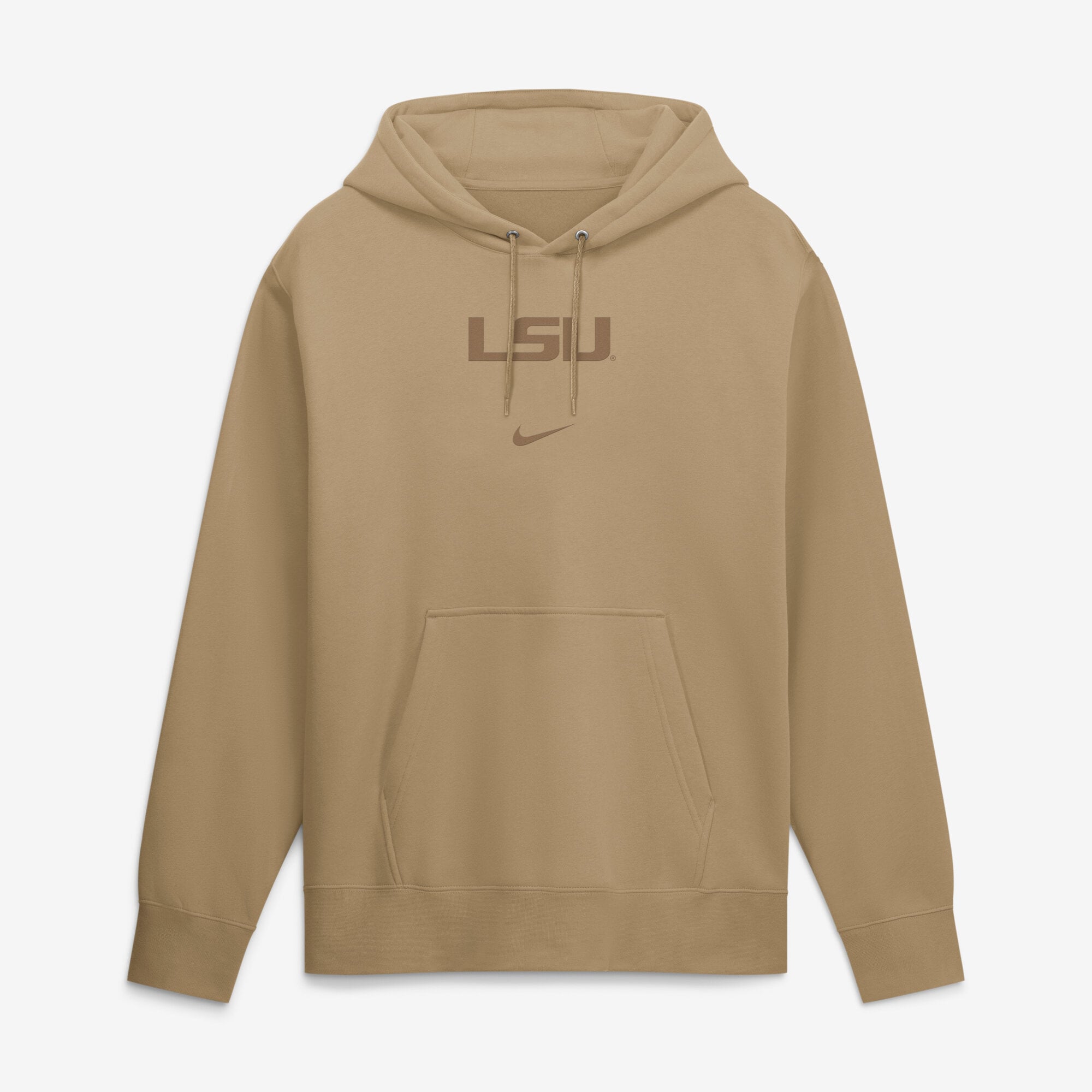 Men's Nike Tan LSU Tigers Washed Club Fleece Pullover Hoodie