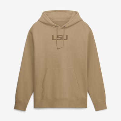 Sweat à capuche en polaire Nike Washed Club des LSU Tigers - Beige