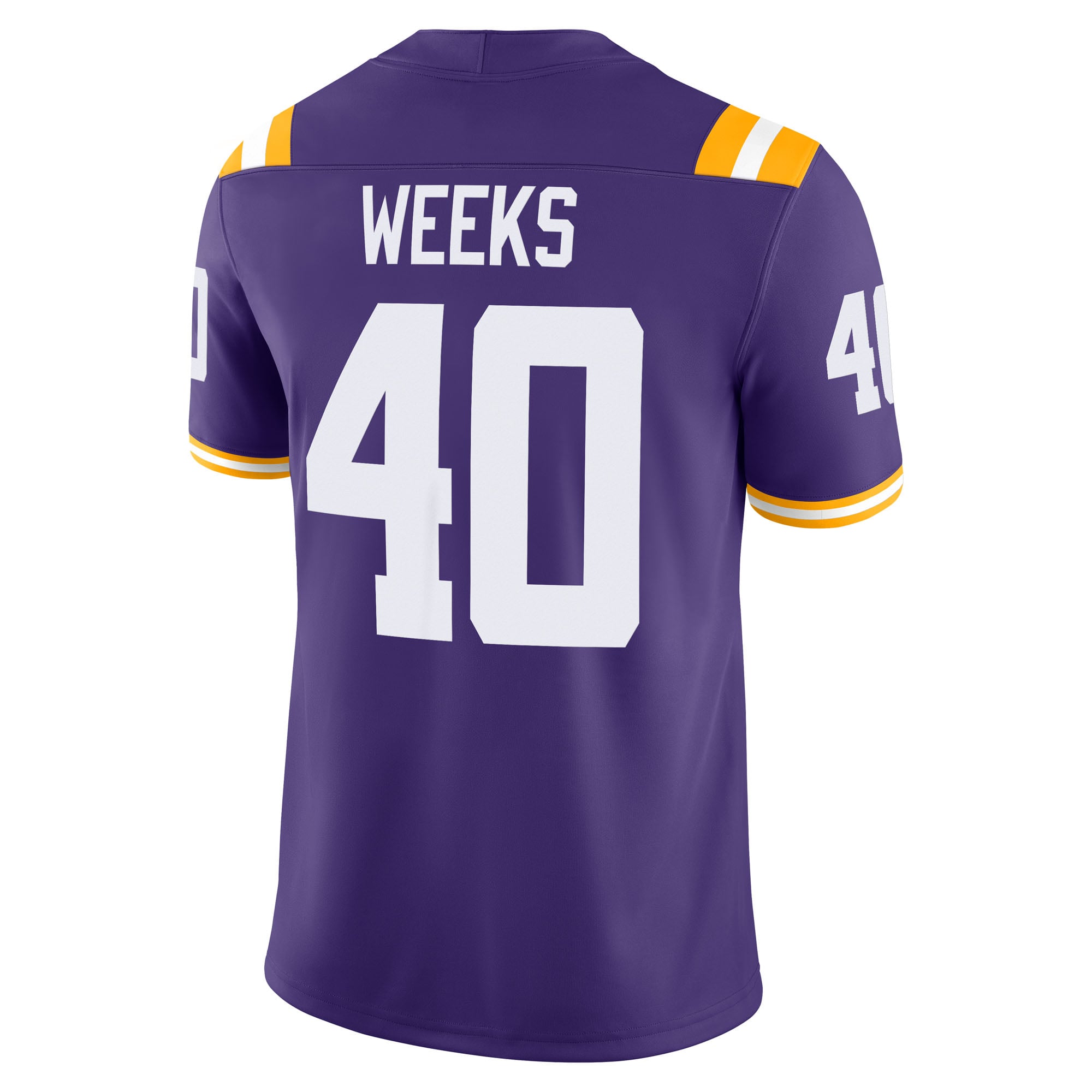 Maillot domicile Nike Whit Weeks violet pour homme des LSU Tigers