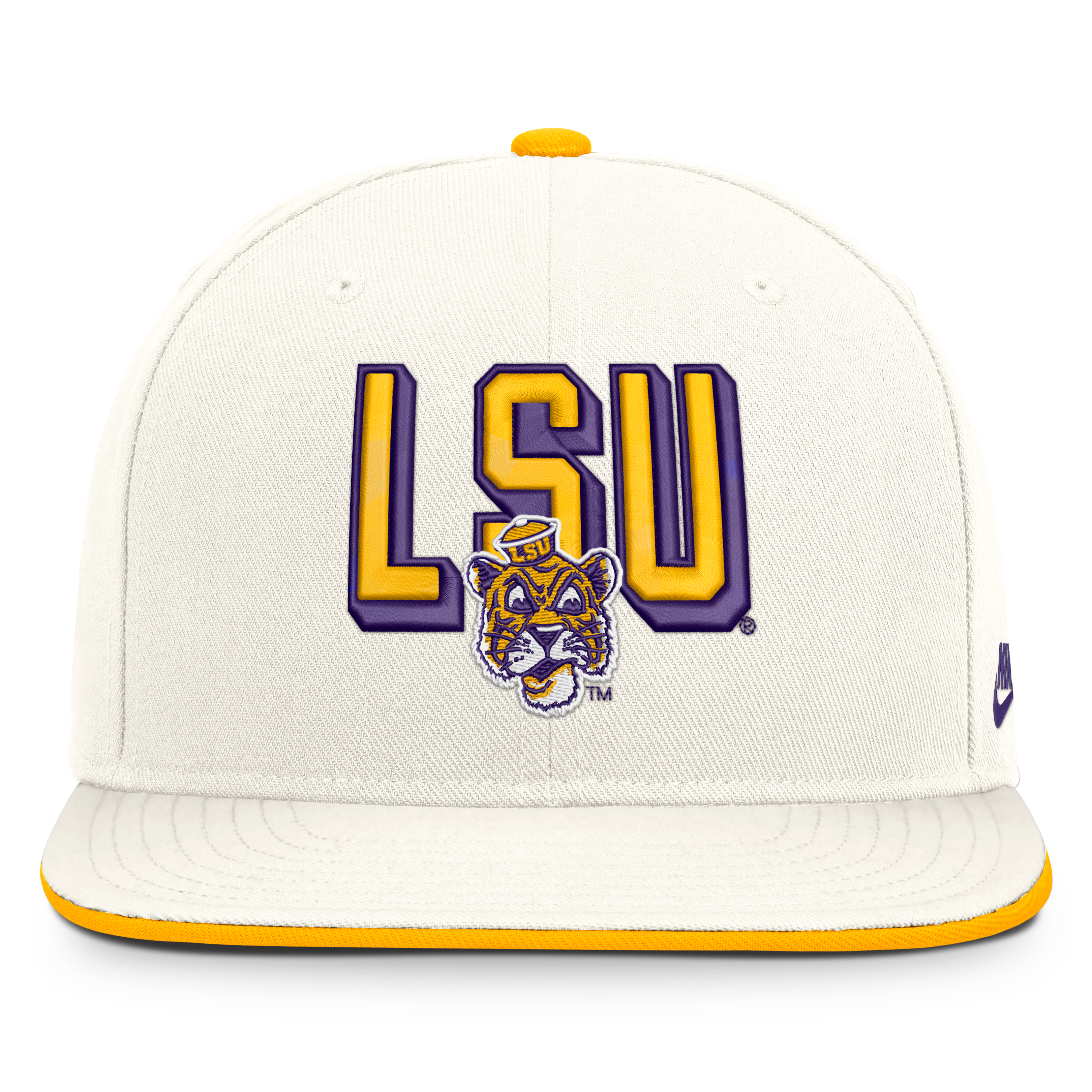 Casquette snapback Nike Pro blanche pour homme avec logo et mascotte des LSU Tigers Legacy