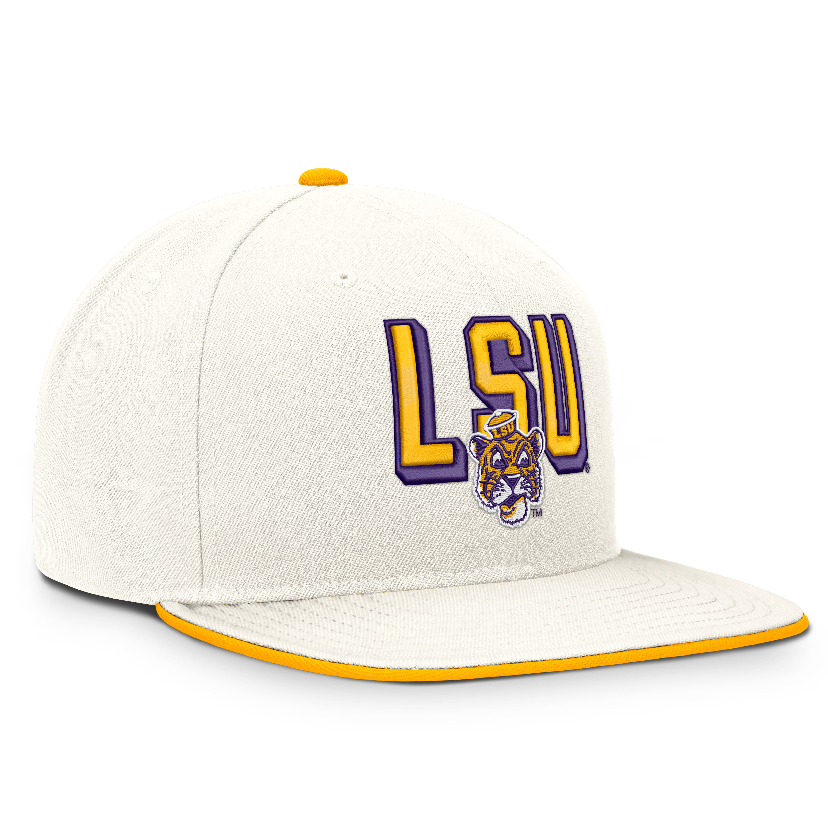 Casquette snapback Nike Pro blanche pour homme avec logo et mascotte des LSU Tigers Legacy