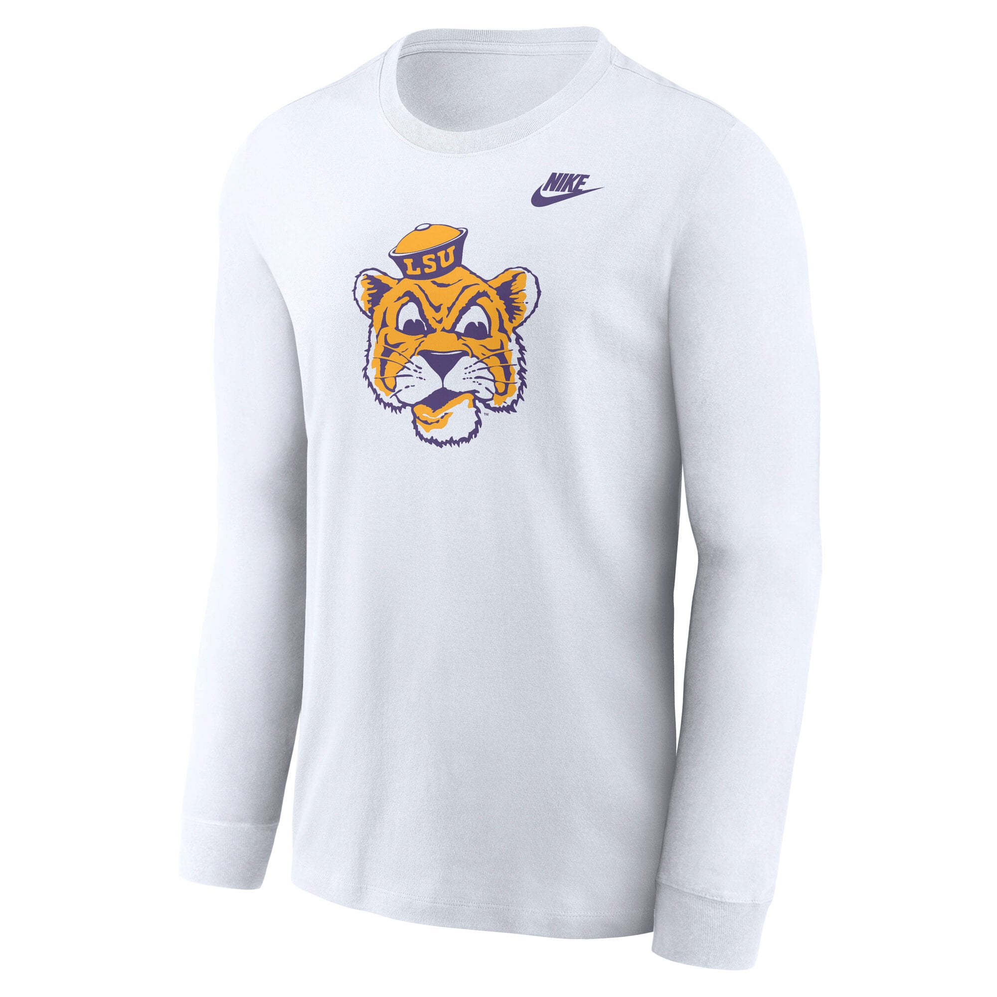 Men's Nike White LSU Tigers Legacy Primary Logo Long Sleeve T-Shirt