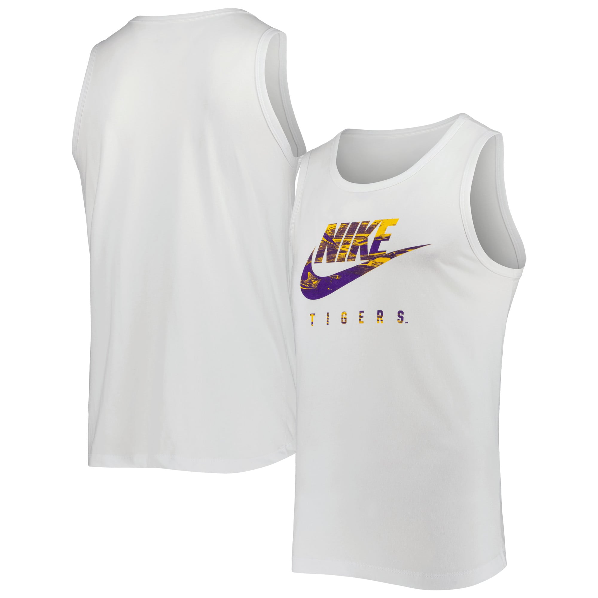 Lsu Spring Break Men's Nike White LSU Tigers Spring Break Futura Performance Tank Top