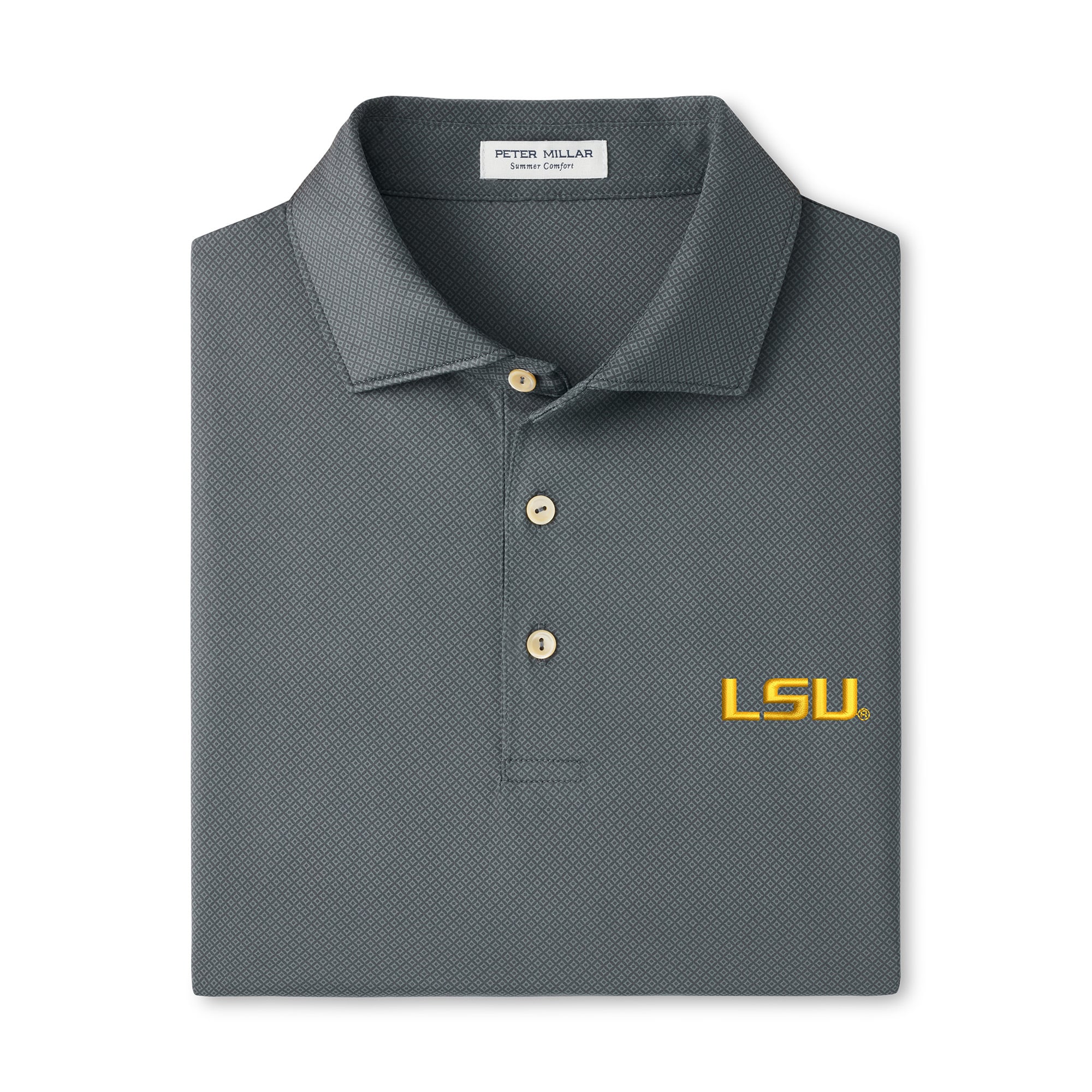 Polo de performance Peter Millar gris LSU Tigers Hugo pour homme