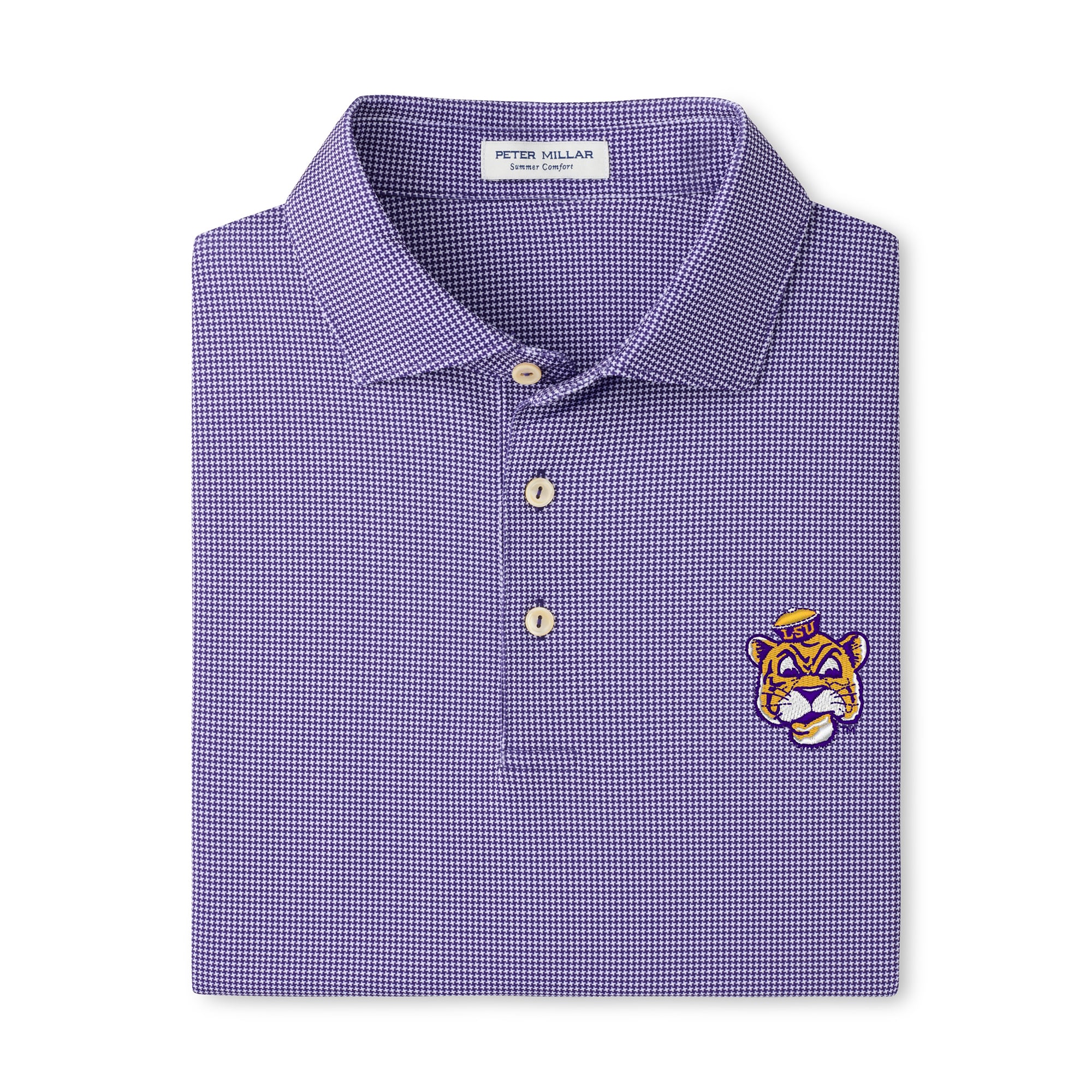 Polo de performance Peter Millar violet LSU Tigers Border pour homme