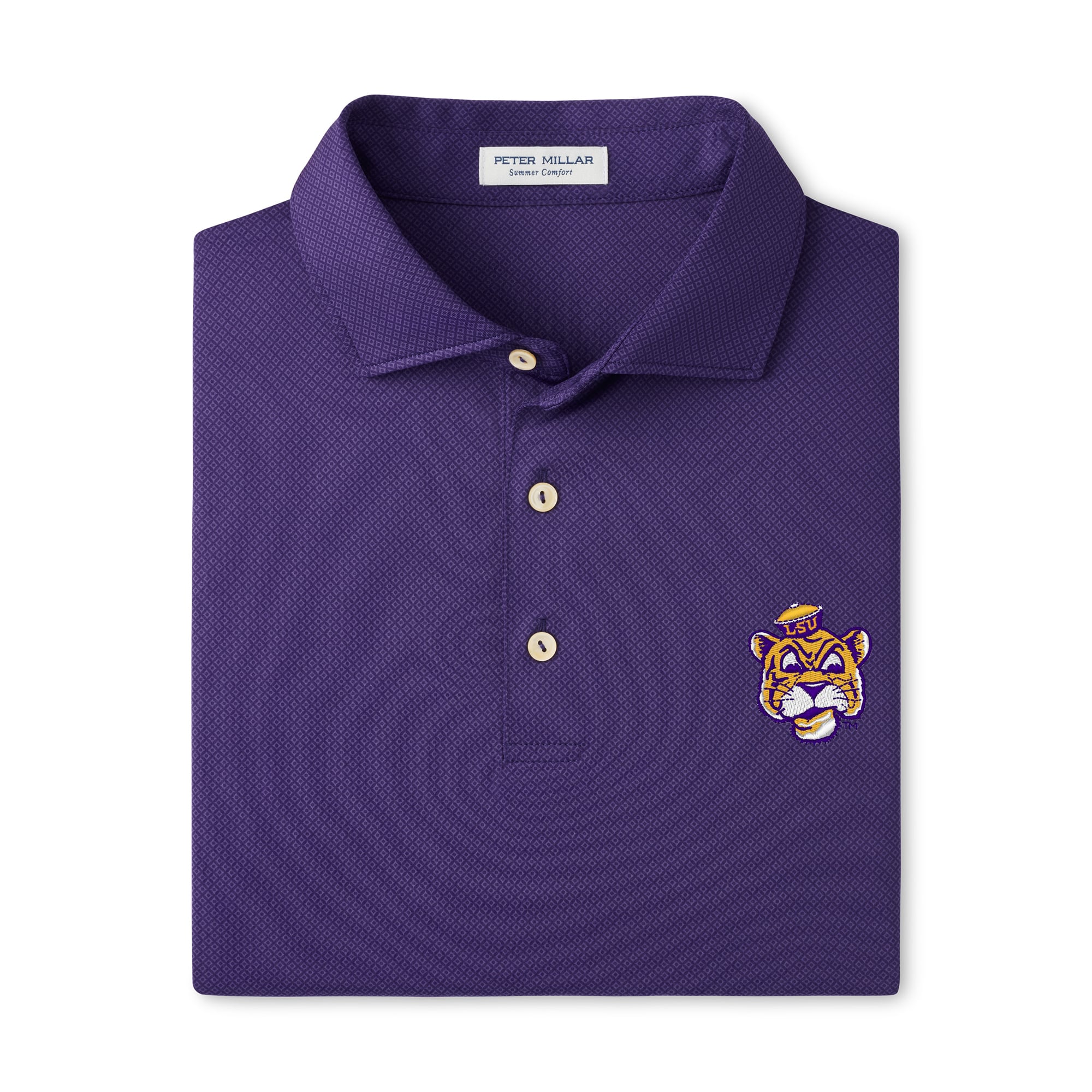 Polo de performance Peter Millar pour homme, violet, LSU Tigers Hugo.