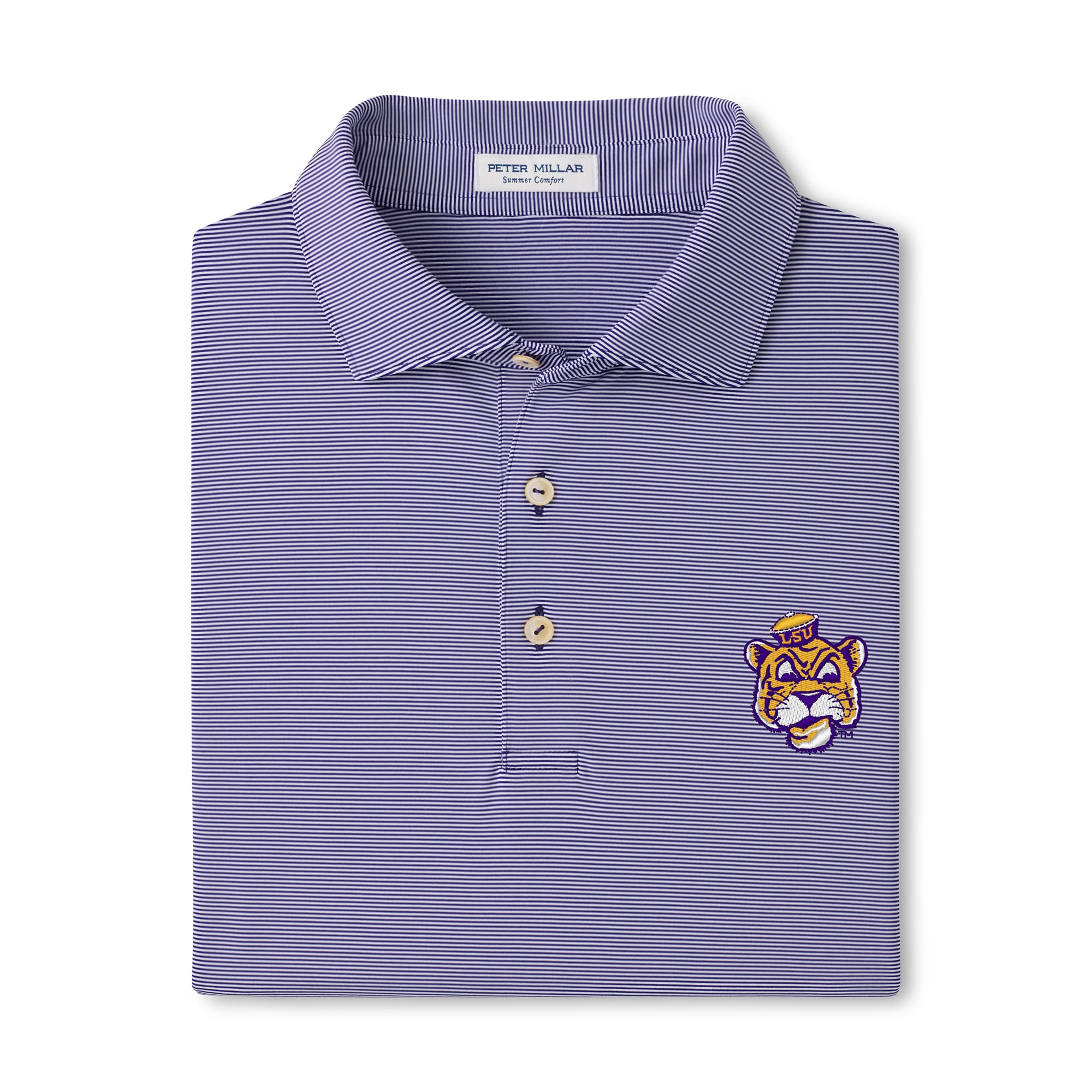 Polo de performance Peter Millar violet LSU Tigers Jubilee pour homme