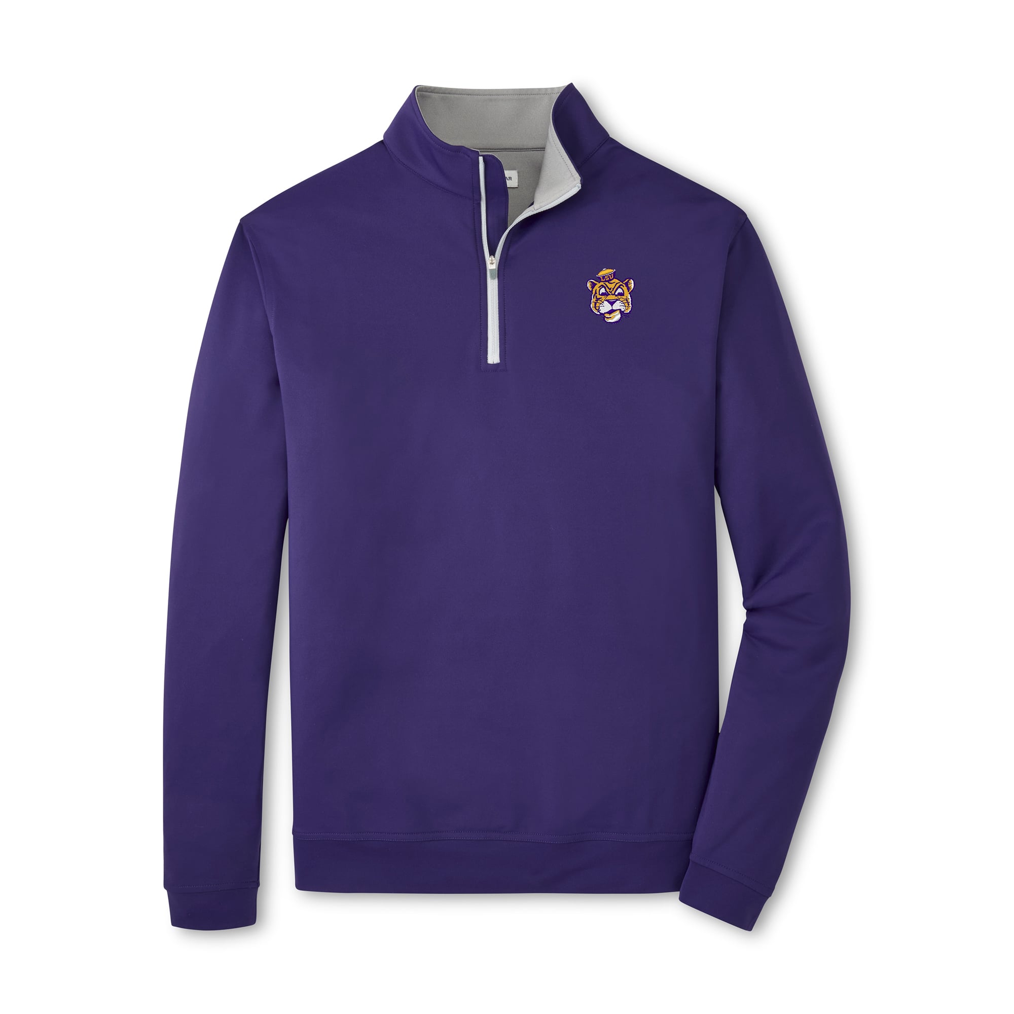 Pull-over à col zippé Peter Millar violet LSU Tigers Perth Performance pour homme