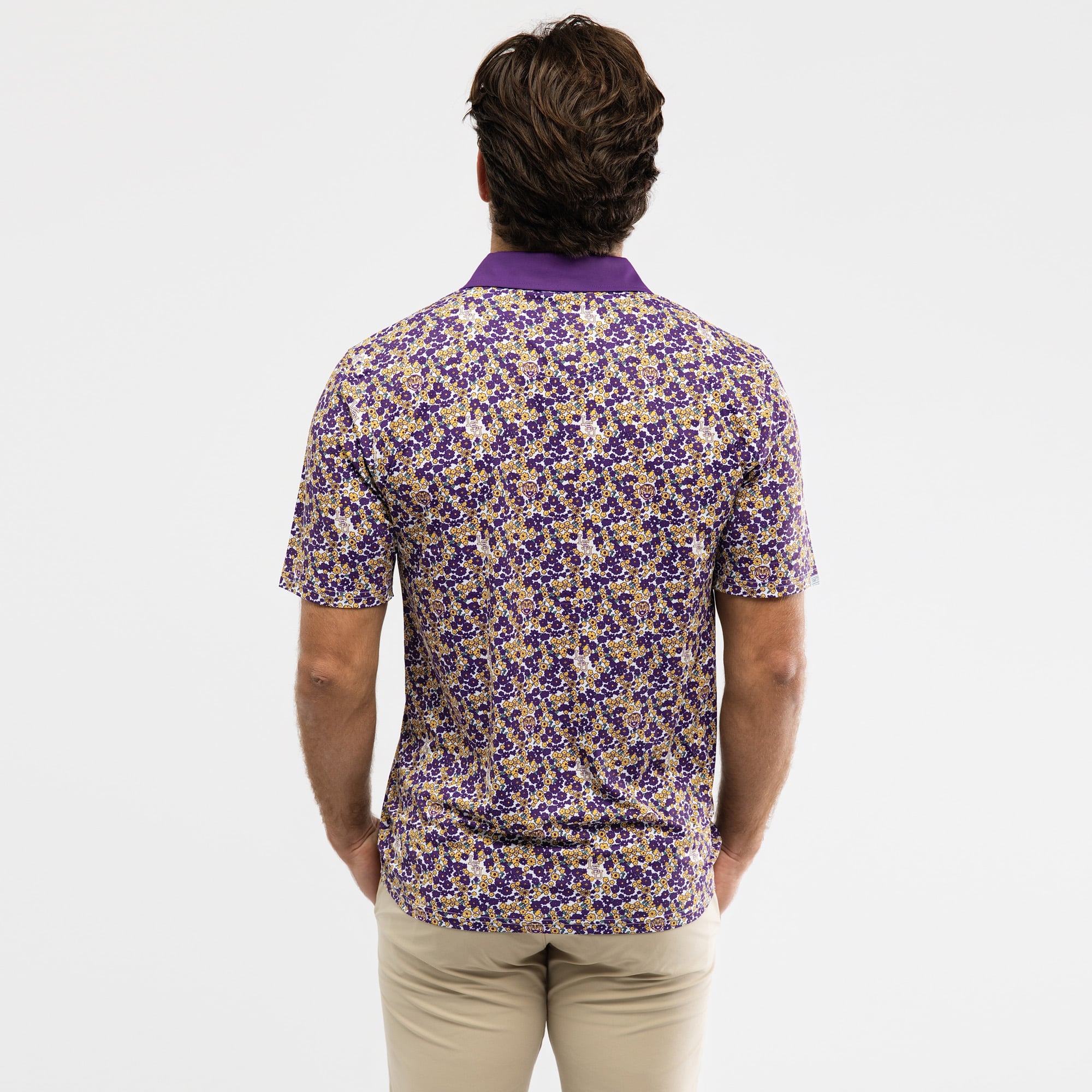 Men's Smith & Quinn Purple LSU Tigers Poppies Teddy Polo